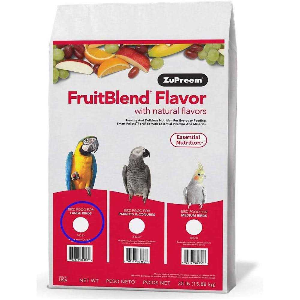 Zupreem FruitBlend Flavor Food with Natural Flavors for Large Birds