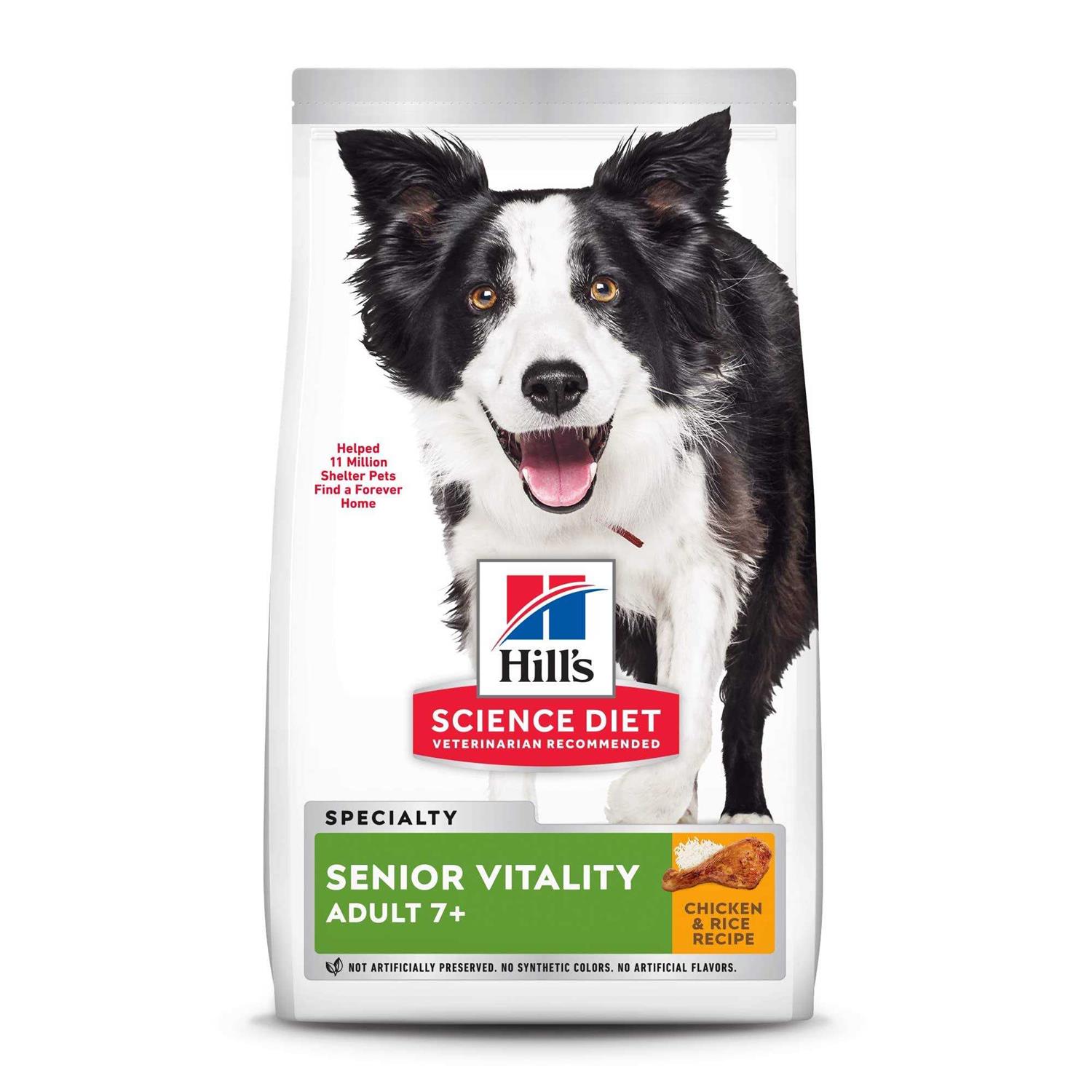 Hill’s Science Diet Adult 7+ Senior Vitality Chicken & Rice Recipe Dog Food