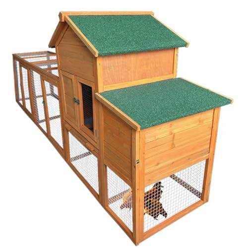 RUNVA 122”Chicken Coop with Nest Box Poultry Cage with Removable Tray