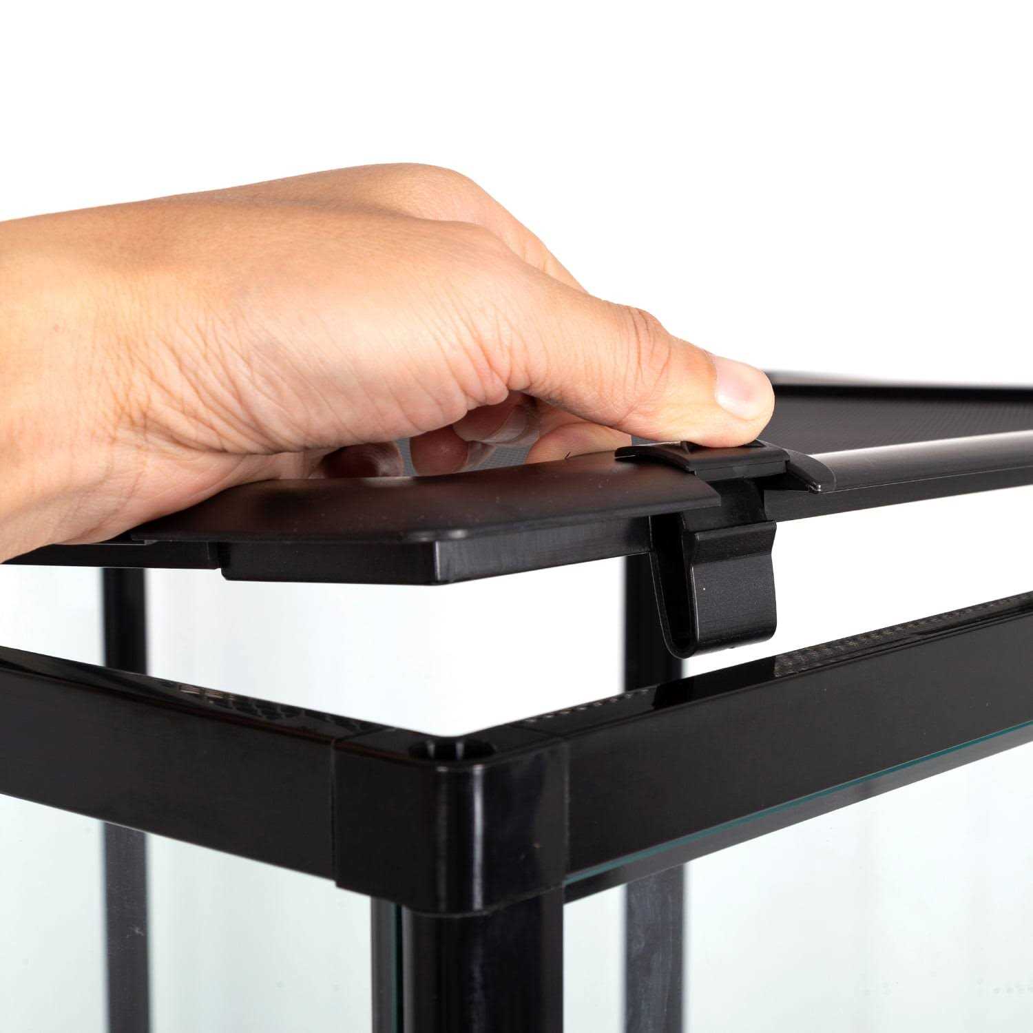 REPTI ZOO REPTI-ZOO 47 Gallon Reptile Large Terrarium Upgrade Glass Front Opening Tank Sliding Door with Screen Ventilation Reptile Terrarium About 48