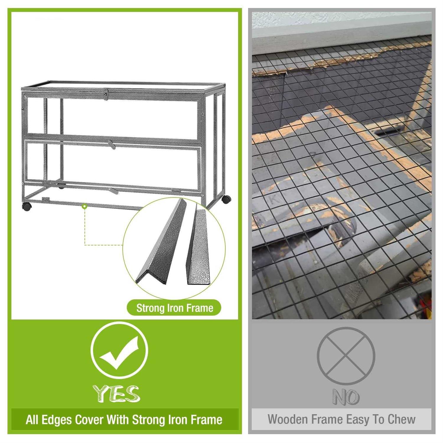 Guinea Pig Cage Hamster Cage 3 Levels Small Animal Cages with Chewing Toy, Food Bowl, Seesaw, Hideout and Plastic Tray