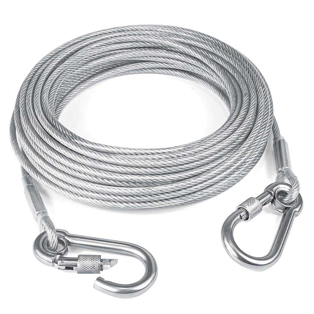 Tresbro Reflective Dog Tie Out Cable for Dogs Up to 250 Pounds