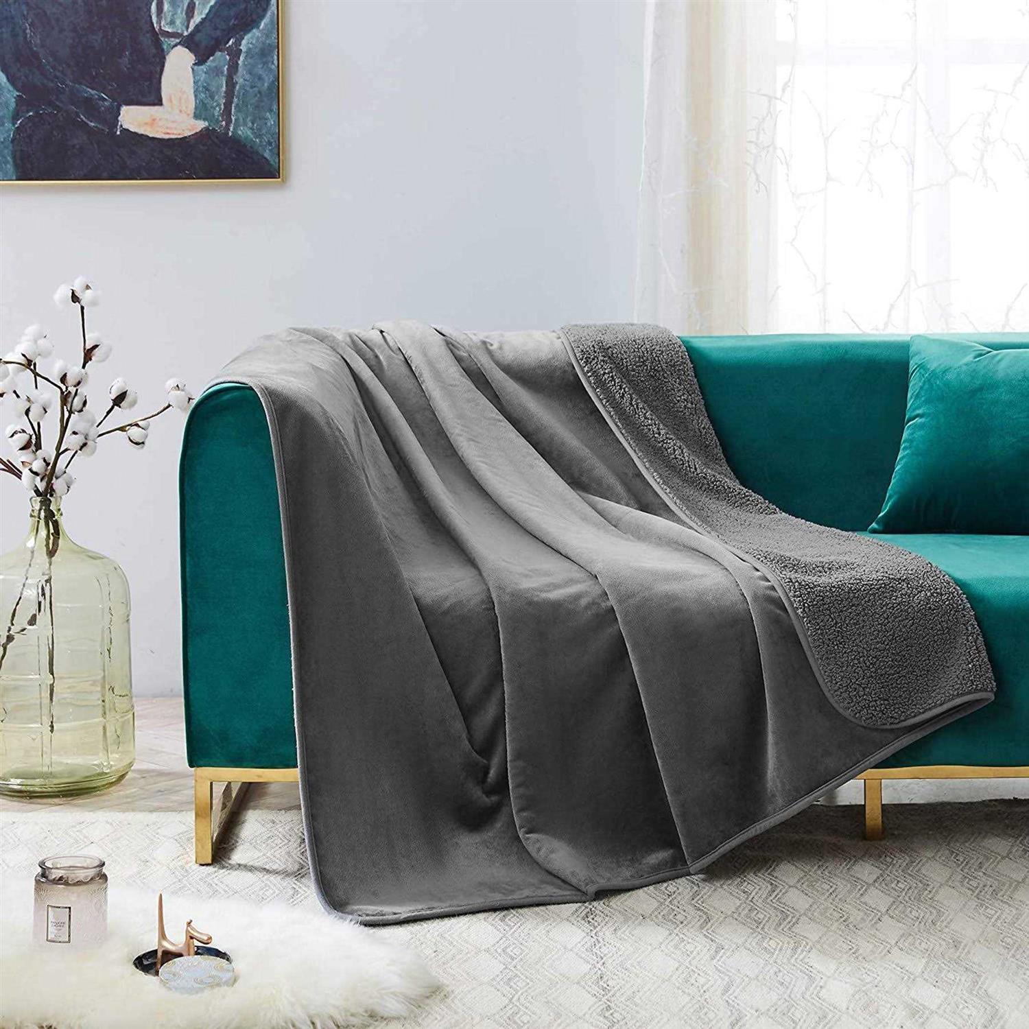 Grey Sherpa Waterproof & Leakproof Dog Blanket by allisandro Petproof Cover for Sofa