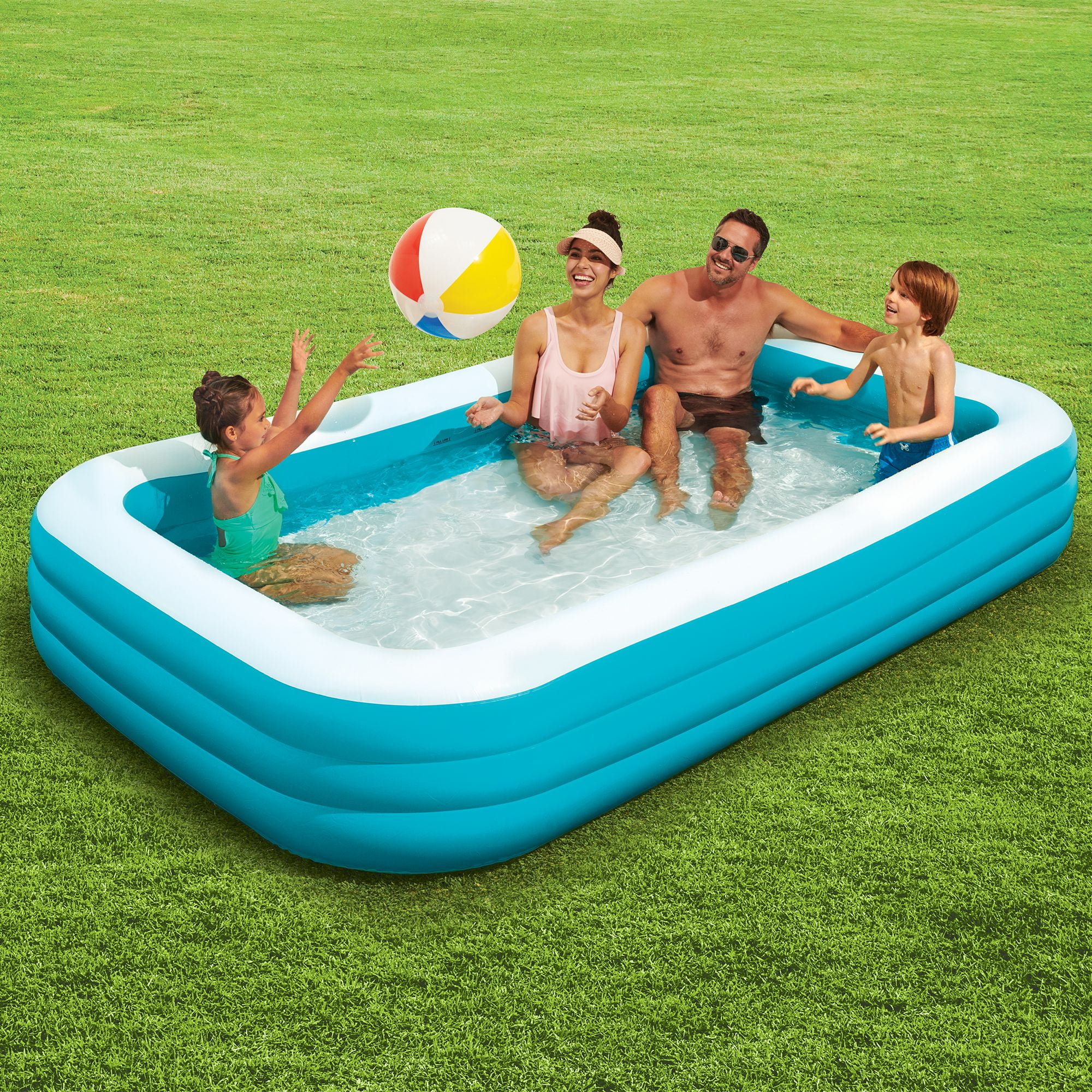 Play Day Rectangular Inflatable Family Pool, 120