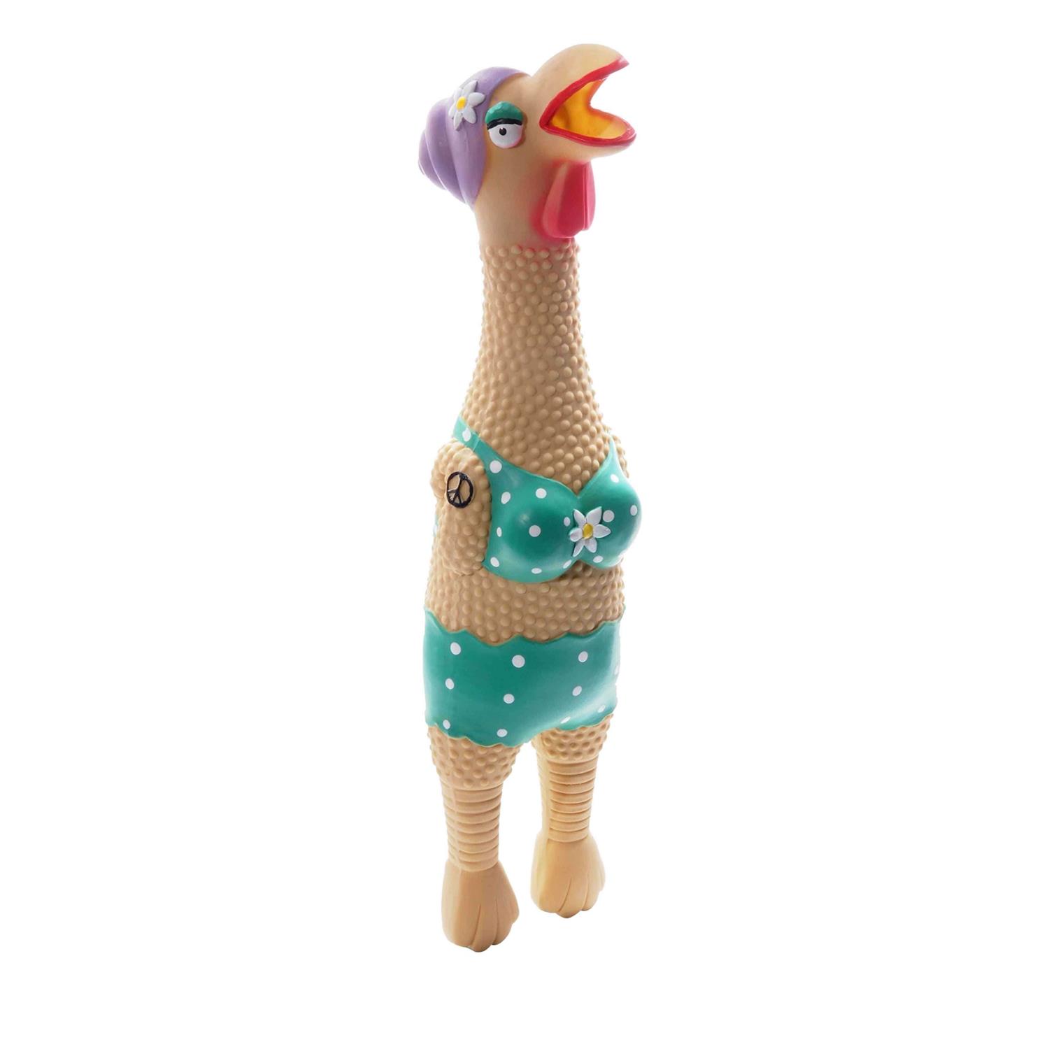 Charming Pet Squawkers Grandma Hippie Chick Chicken Dog Toy