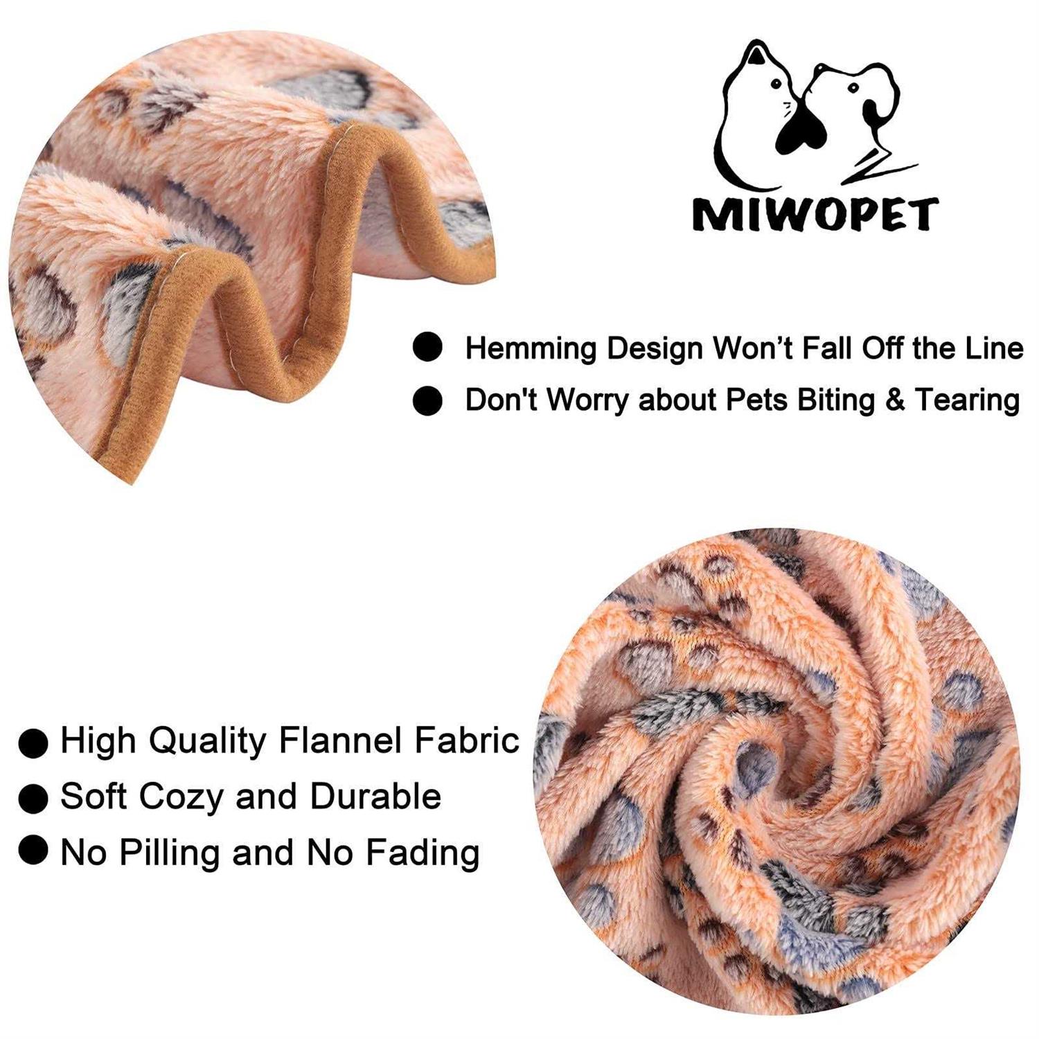 MIWOPET 3 Pack Cat and Dog Blanket Soft Warm Fleece Flannel Pet Blanket