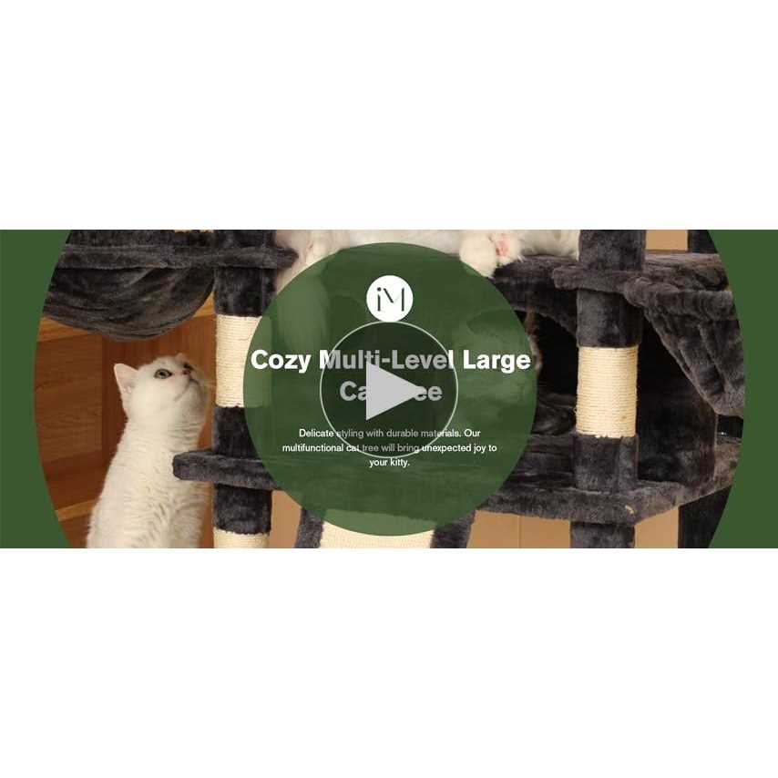 IMUsee 68 Inches Multi-Level Cat Tree for Large Cats/Big Cat Tower with Cat Condo/Cozy Plush Perches/Sisal Scratching