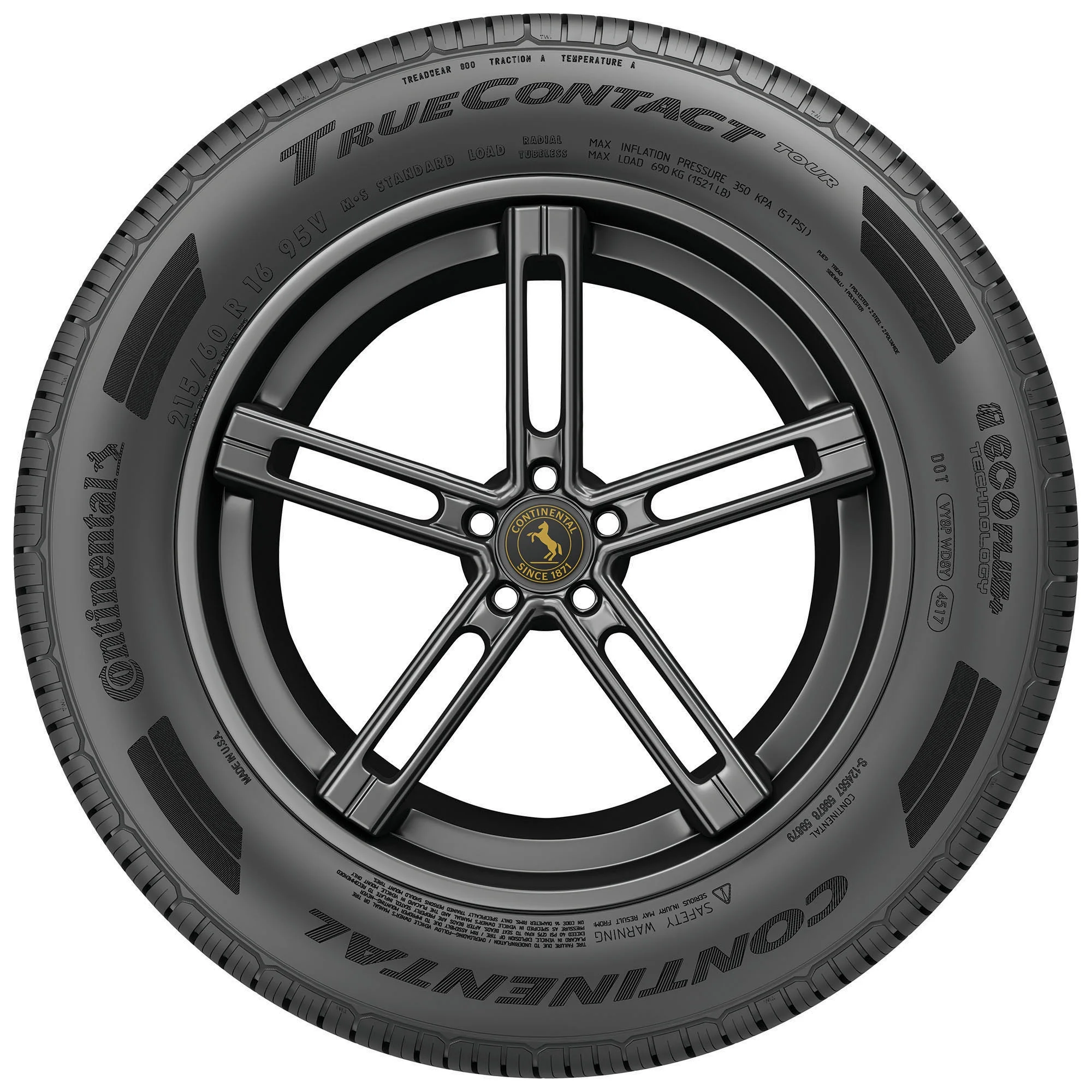 Continental TrueContact Tour All Season 225/60R16 98T Passenger Tire
