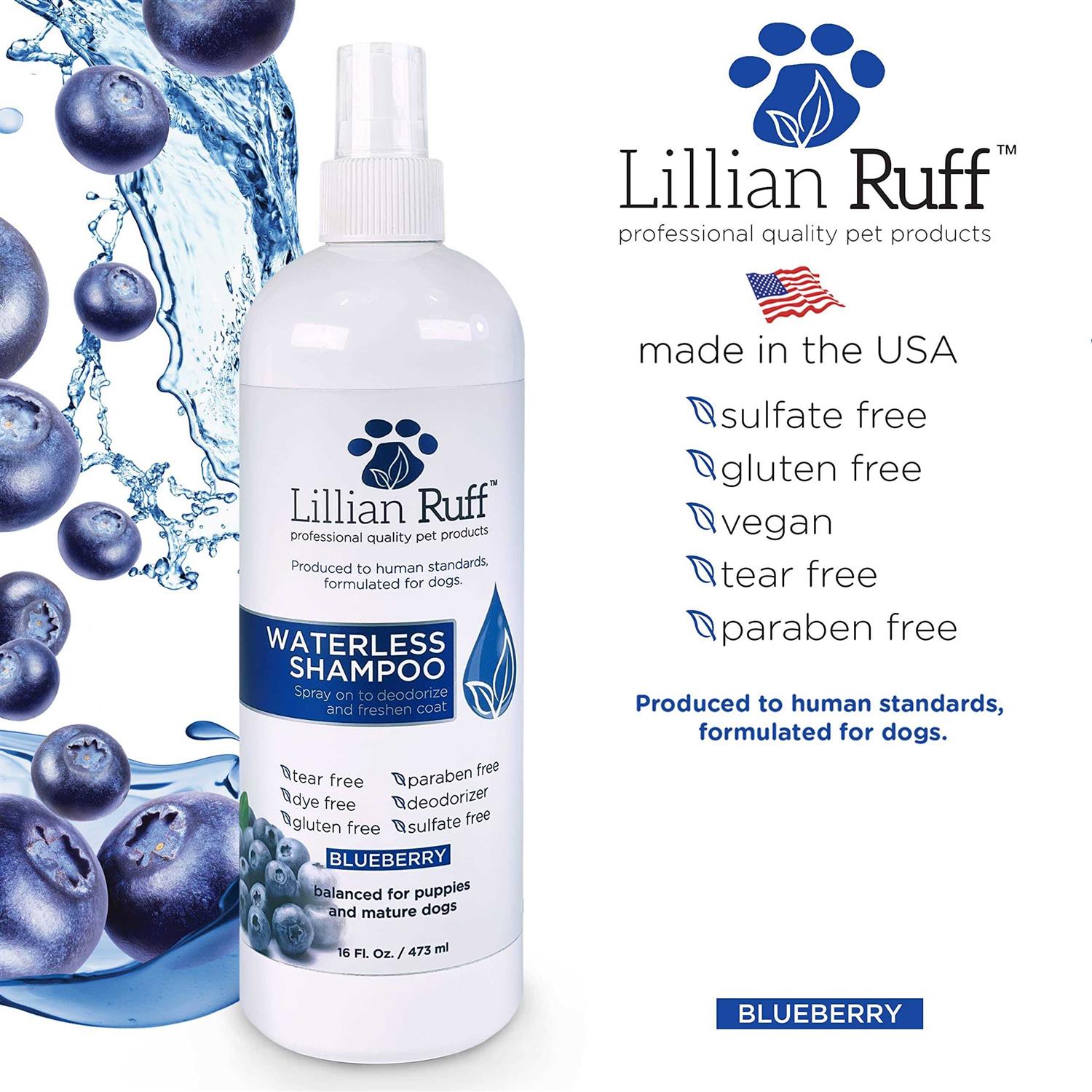 Lillian Ruff Berry Blue Brightening Face and Body Wash for Dogs and Cats