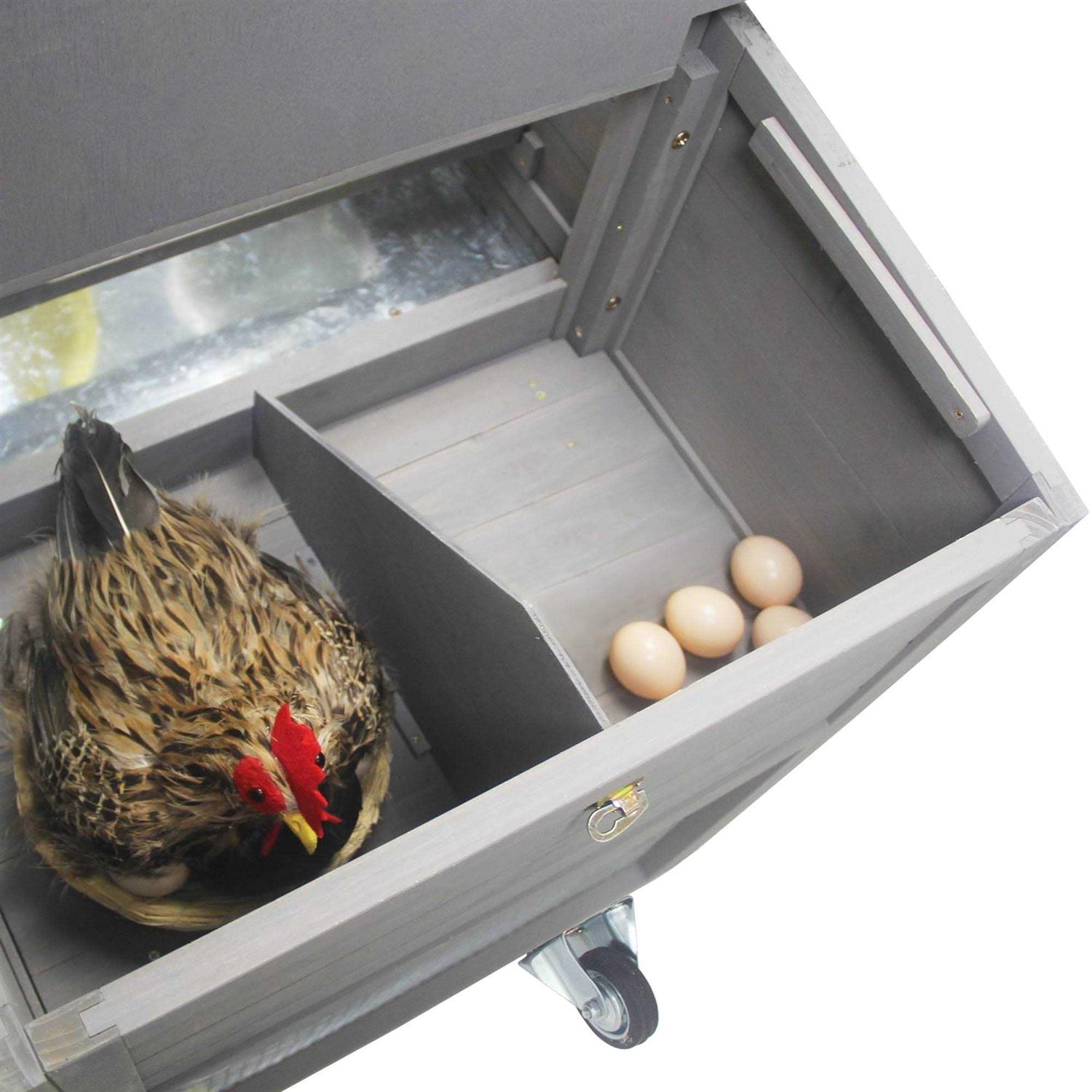 Petscosset 69 Chicken Coop Chicken House Outdoor for Chicken Duck Rabbit Cage with Run and Weatherproof Roof,Red