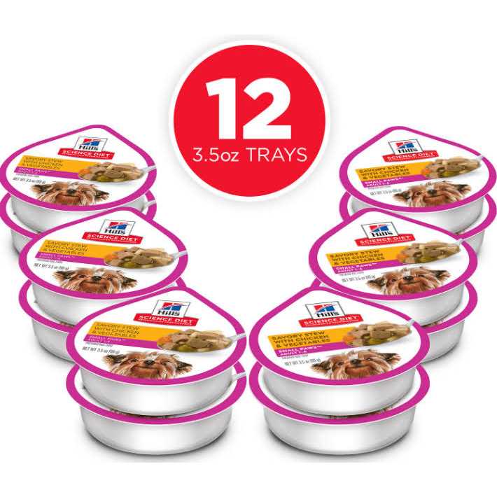Hill’s Science Diet Adult Small Mini Savory Stew Chicken & Vegetable Wet Dog Food Trays