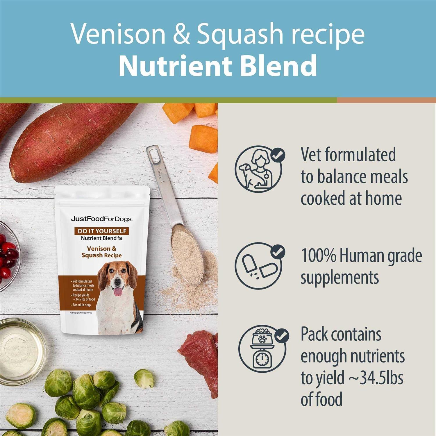 JustFoodForDogs Do It Yourself Nutrient Blend Venison