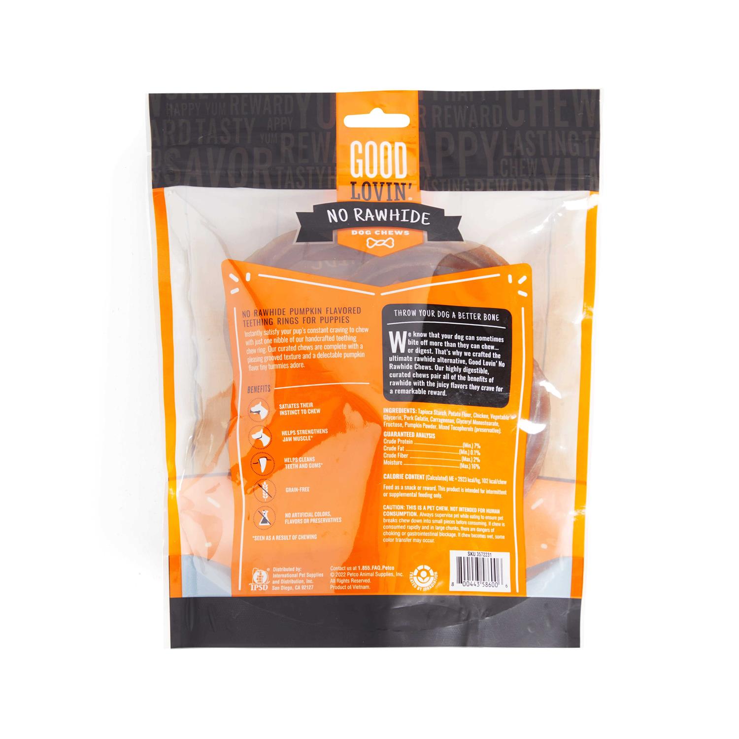 Good Lovin’ Rawhide-Free Pumpkin Puppy Ring Dog Treats
