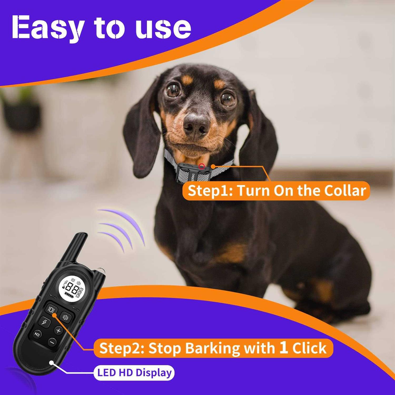 Teptec Smallest & Lightest Anti Bark Collar/Training Collar for Small Dogs 5-15lbs