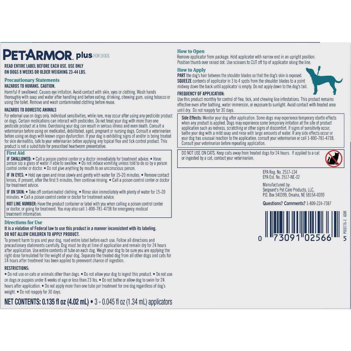PetArmor Plus Flea Tick Treatment for Dogs
