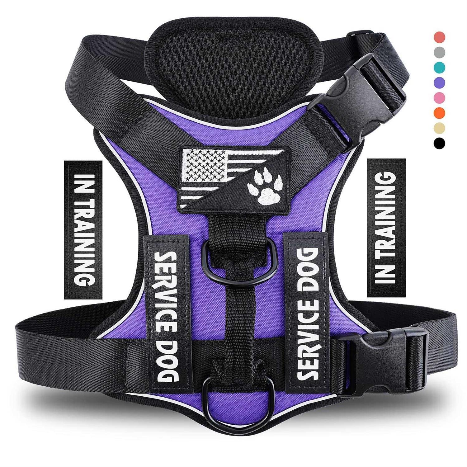 Demigreat Service Dog Harness Reflective Dog Vest Harness with 5 PCS Patches