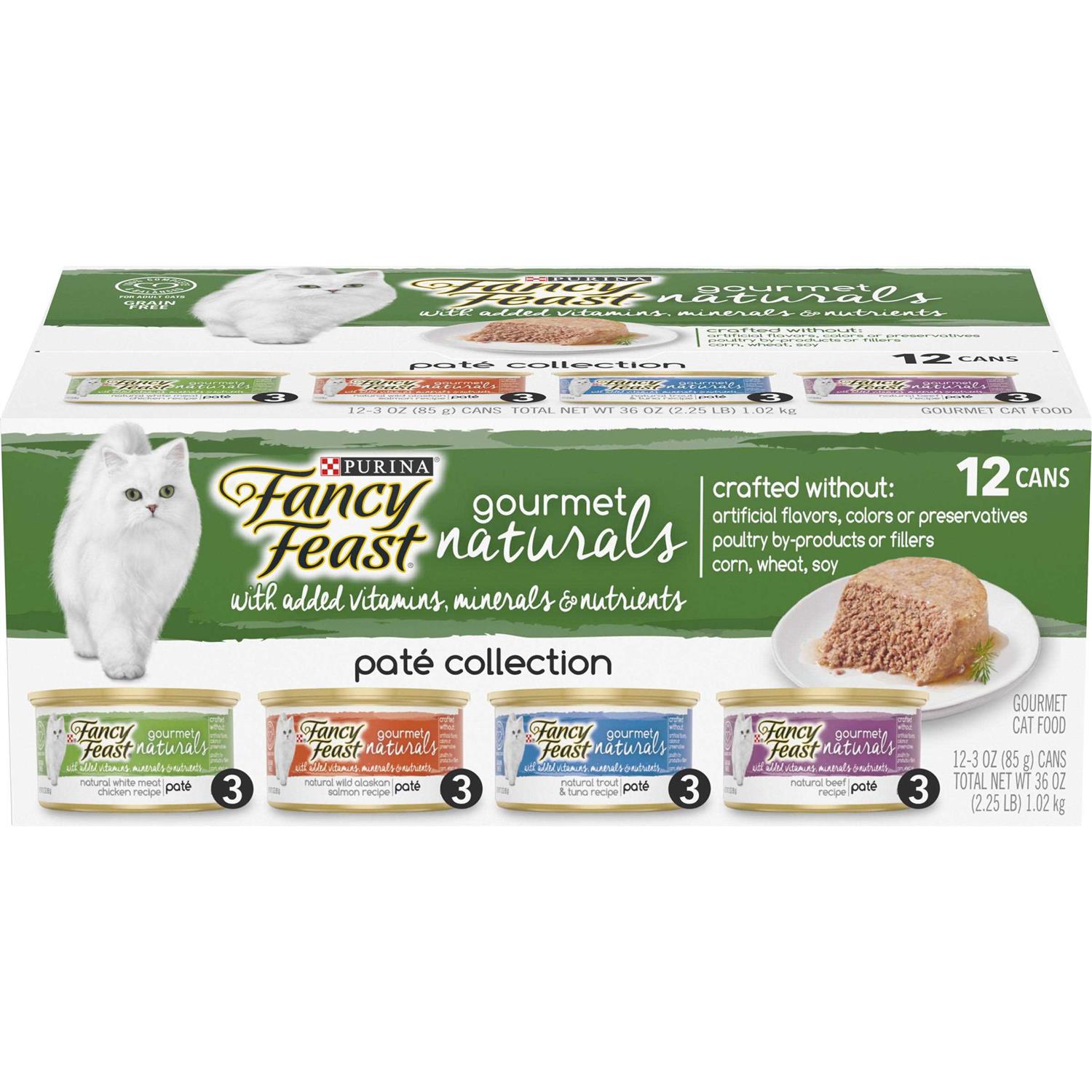 Purina Fancy Feast Gourmet Naturals Pate Wet Cat Food Variety Pack