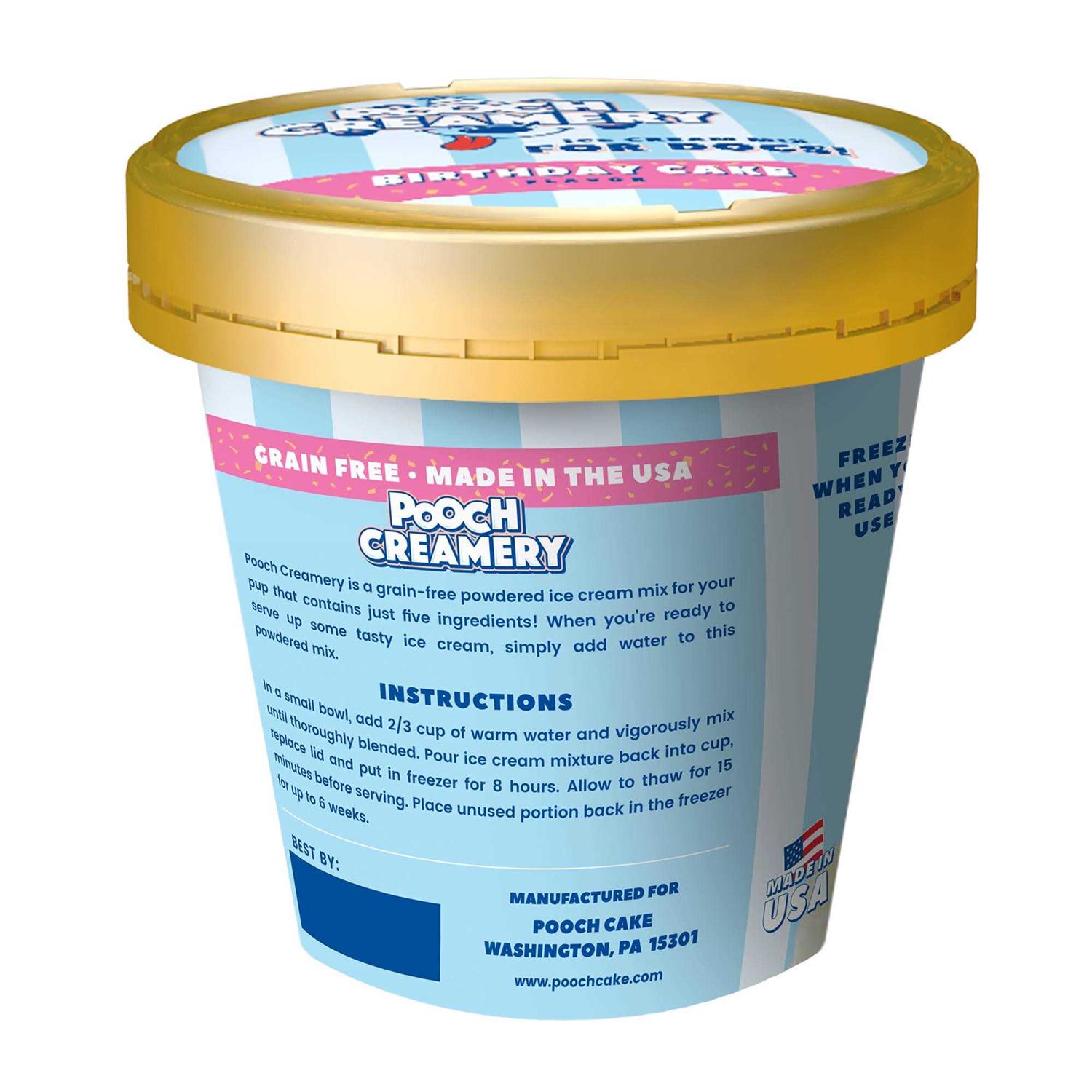 Pooch Creamery Birthday Cake Ice Cream Mix Dog Treat