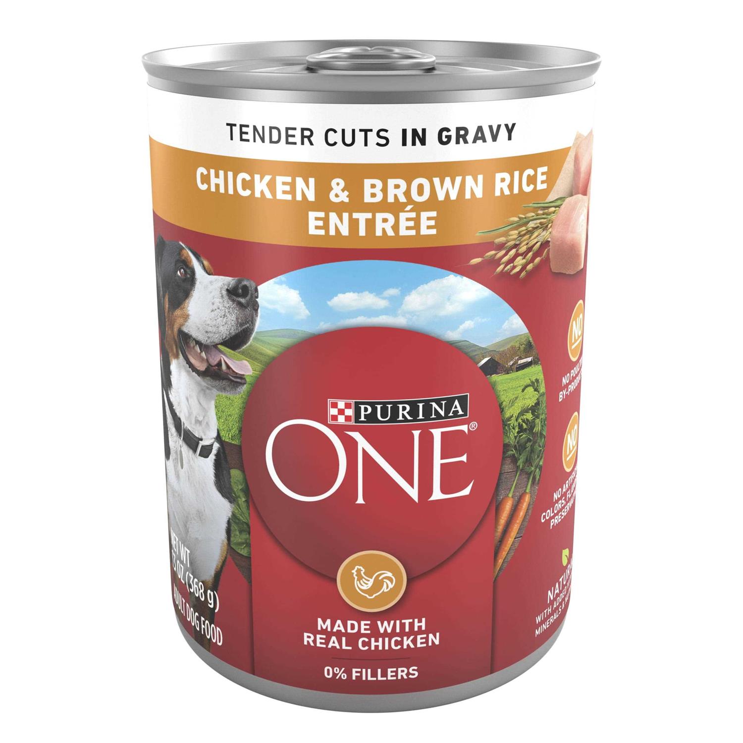 Purina One Tender Cuts in Gravy Chicken and Brown Rice Wet Dog Food