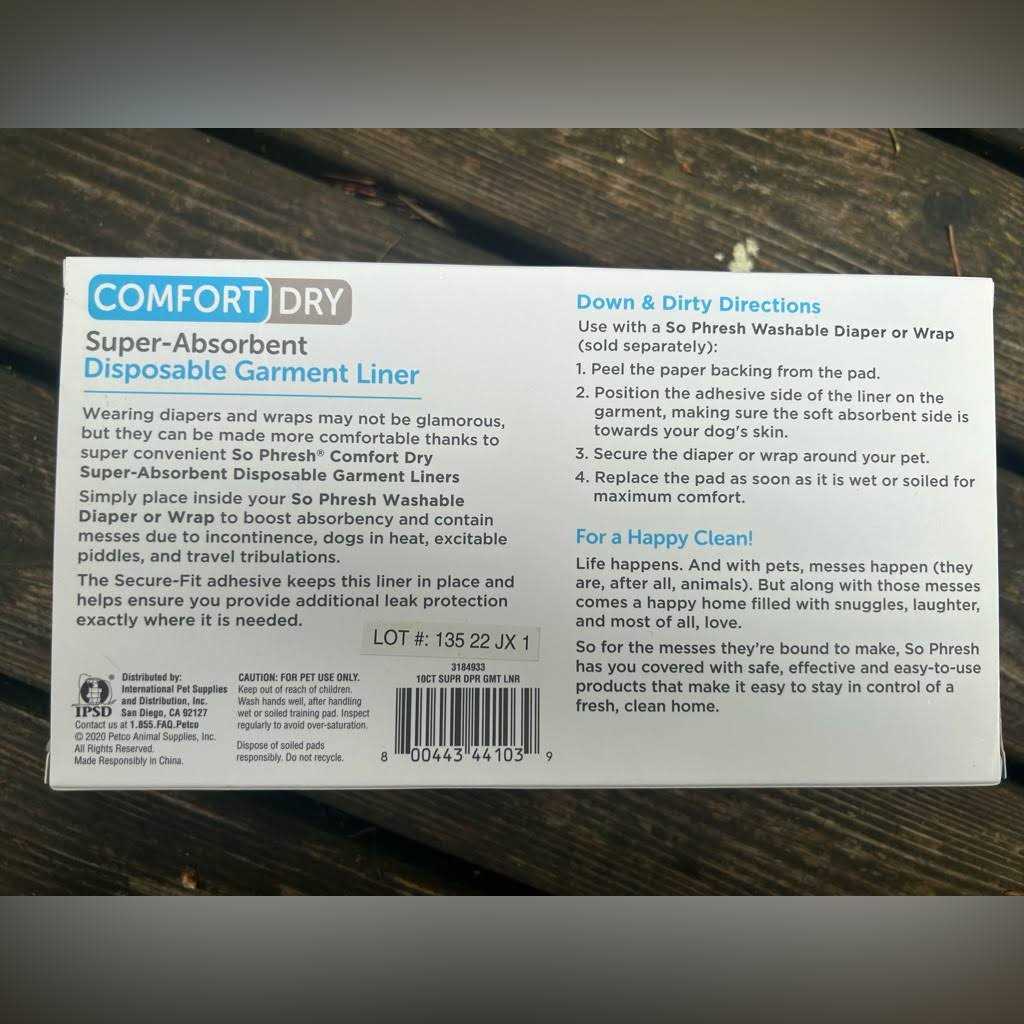 So Phresh Comfort Dry Disposable Dog Garment Liners