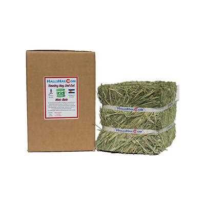 Hall’s Hay Timothy Hay 2nd Cut Mini-Bale Small Pet Food, 5-lb box