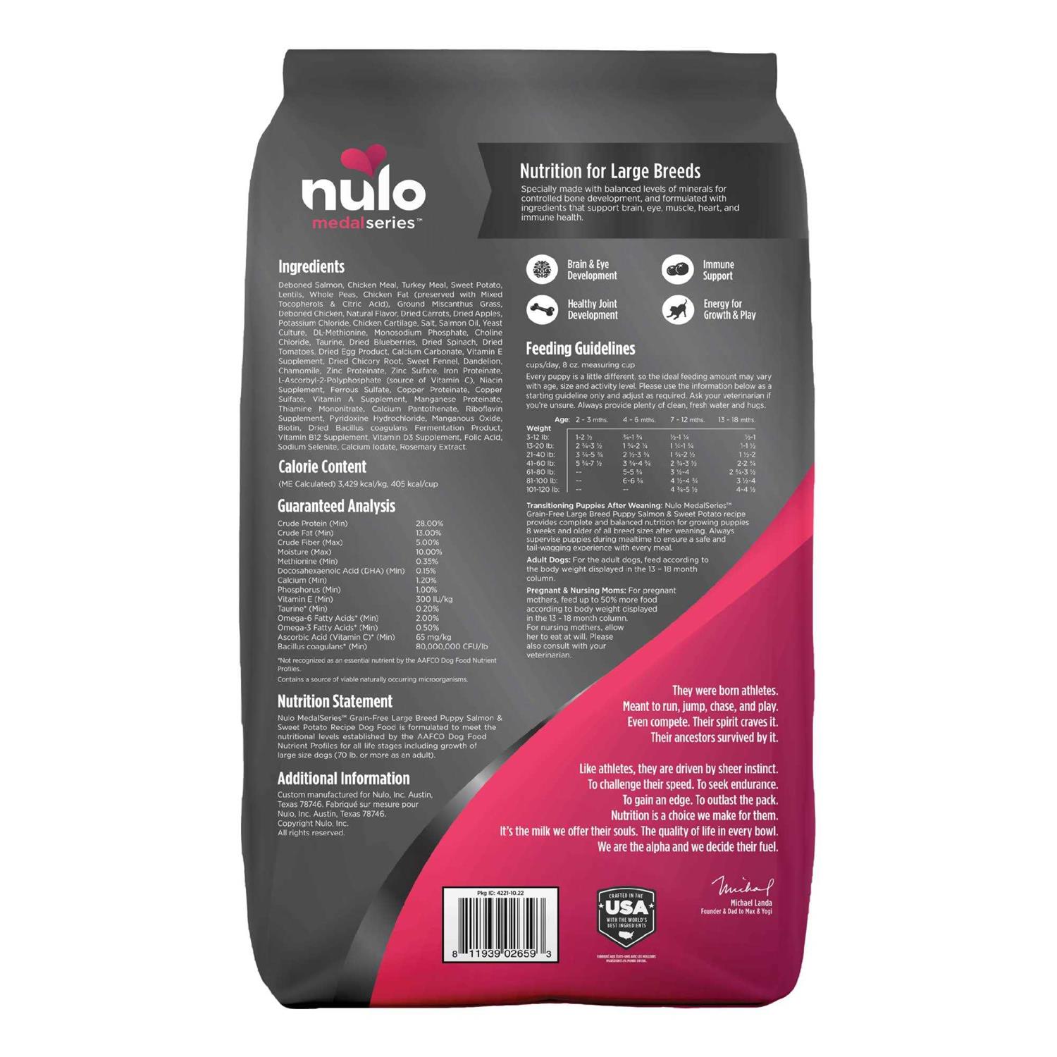 Nulo MedalSeries Salmon Large Breed Puppy Dry Dog Food