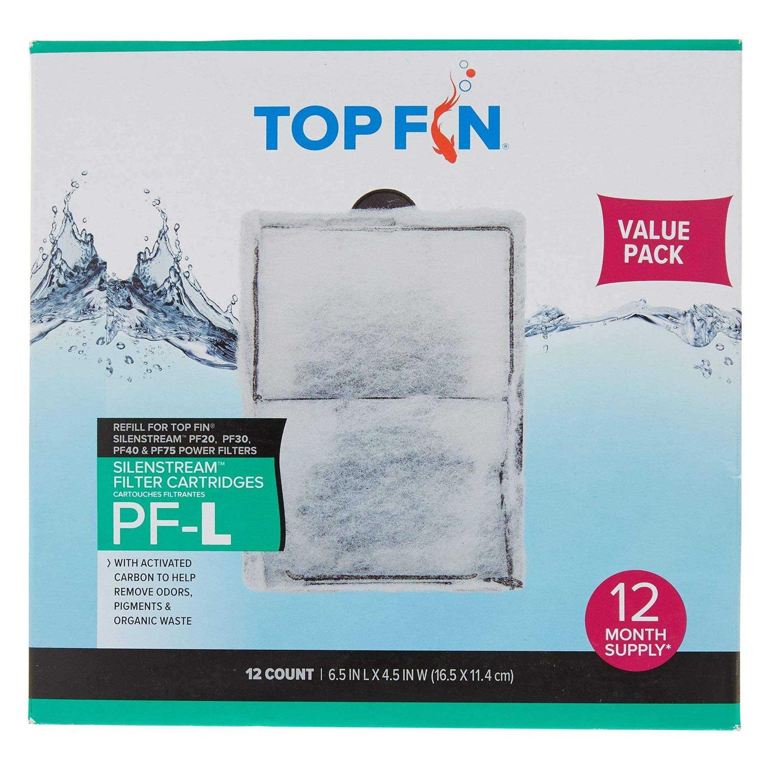 Top Fin Silenstream PF-L Refill Pf30, Pf40 And Pf75 Power Filters 6.5in X
