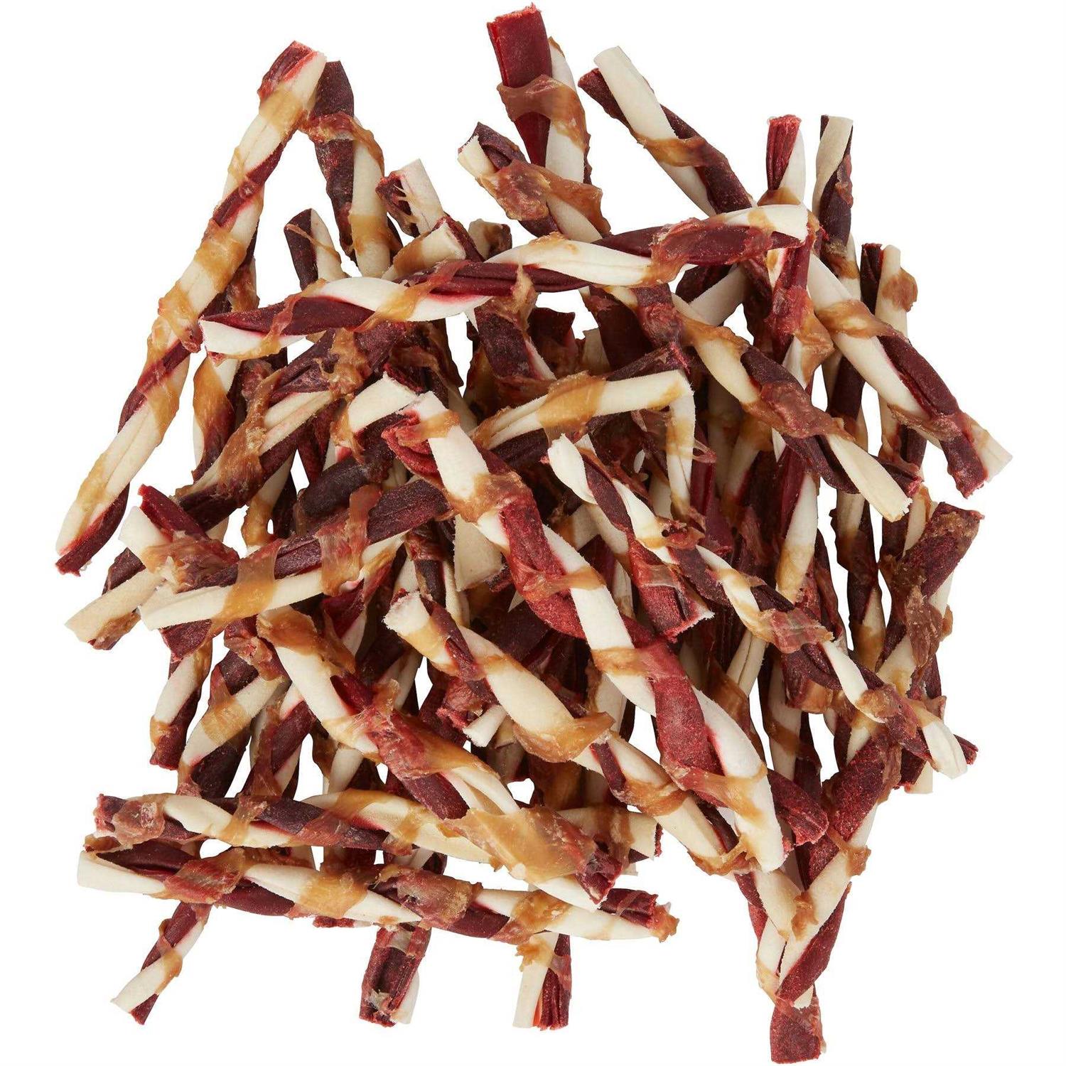 Bones & Chews Triple Flavor Rawhide Twist Dog Treats