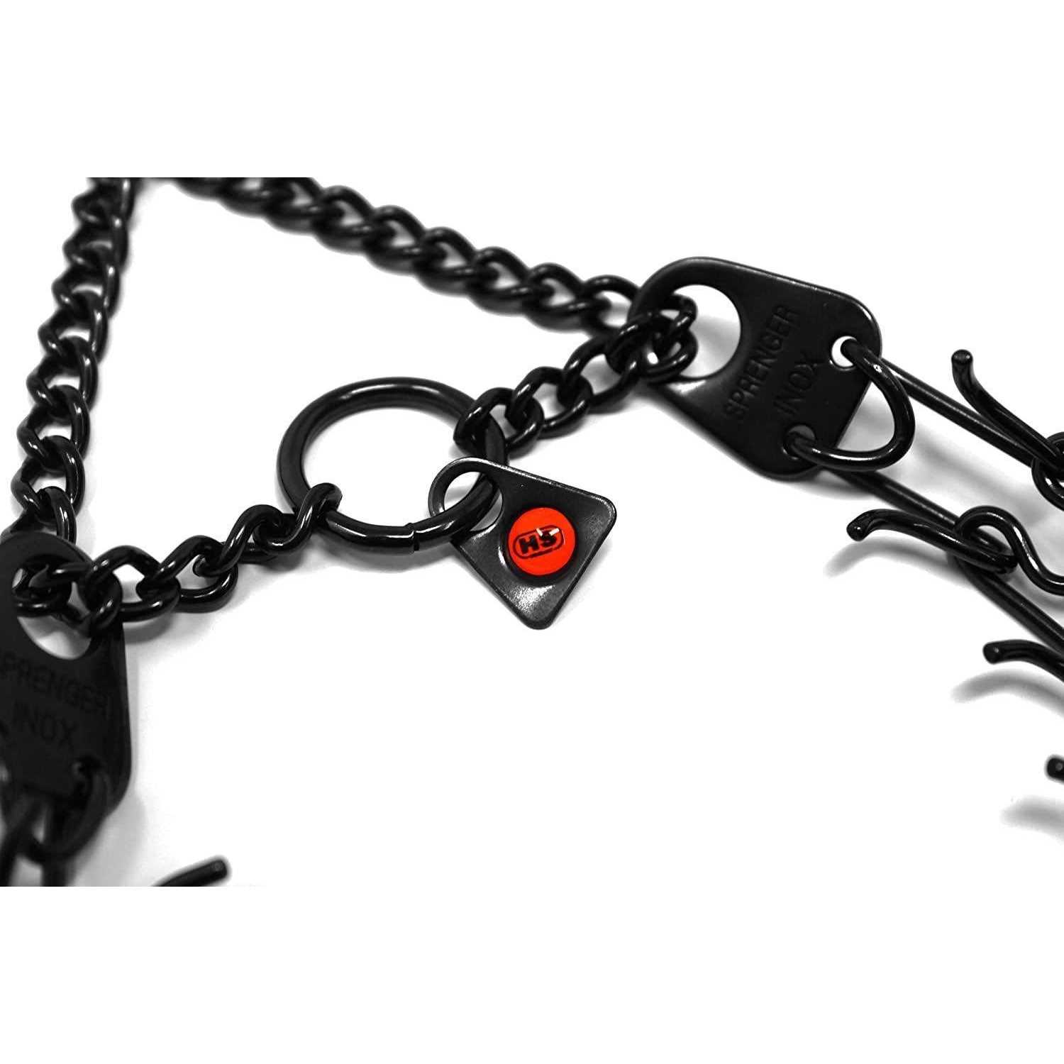 Herm Sprenger Black Stainless Steel Prong Dog Training Collar with Swivel Ultra-Plus Pet Pinch Collar No-Pull Collar for Dogs Anti Pull Training