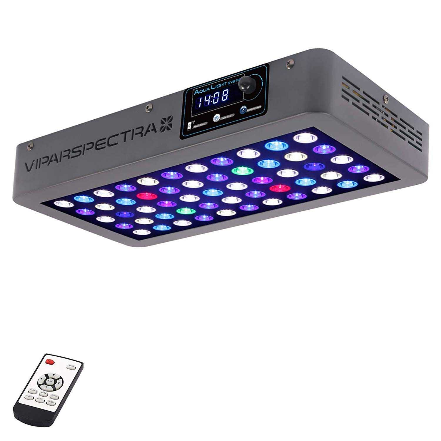 Viparspectra Timer Control 165w LED Aquarium Light Dimmable Full Spectrum for Coral Reef Grow Fish Tank