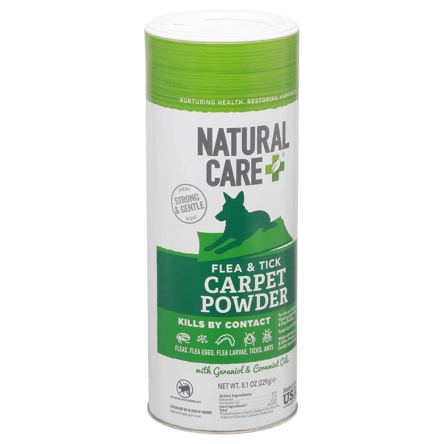 Natural Care Flea and Tick Carpet Powder Flea Treatment for Rugs, Carpet, or Pet Bedding