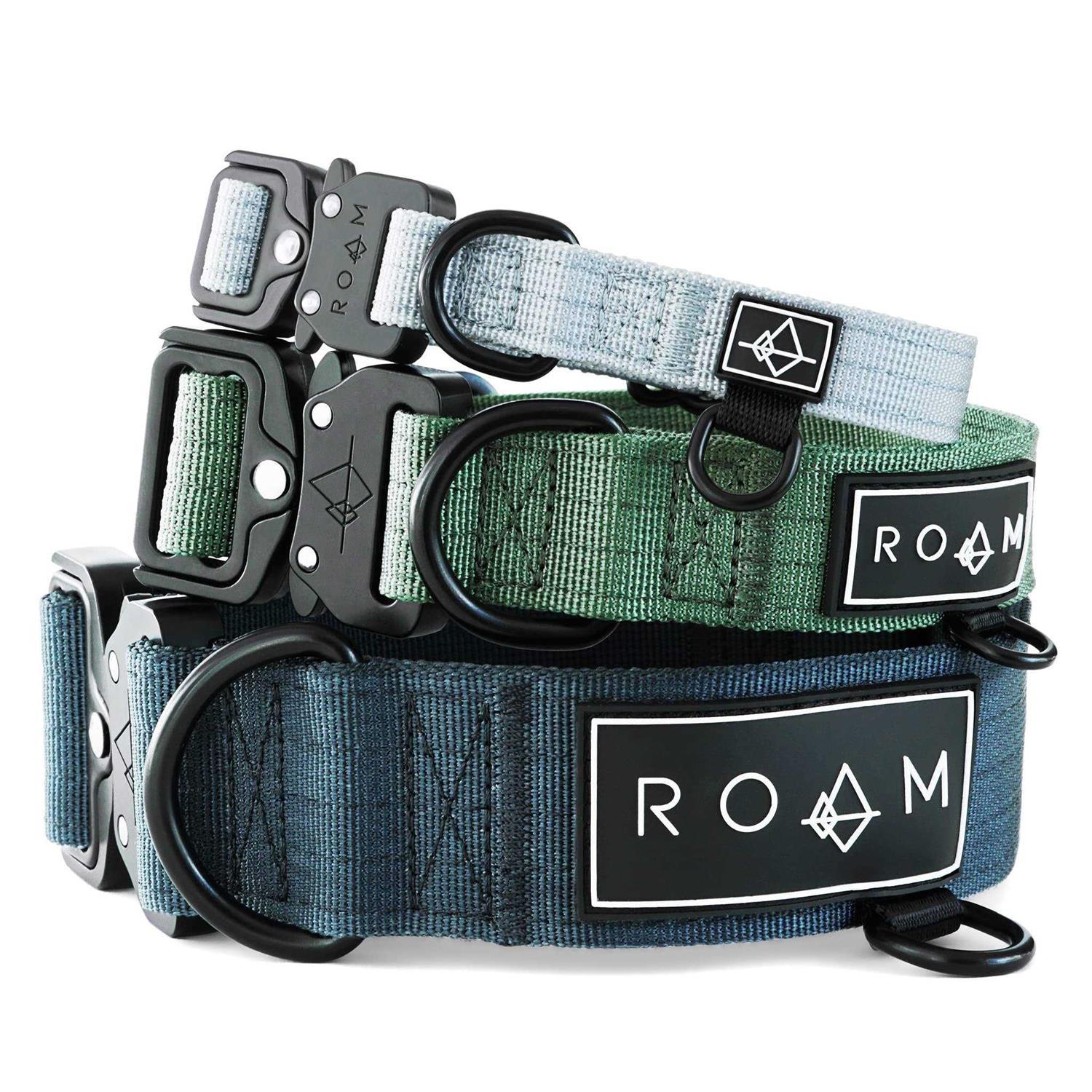 Roam Made to Roam Premium Dog Collar Adjustable Heavy Duty Nylon Collar with Quick-Release Metal Buckle