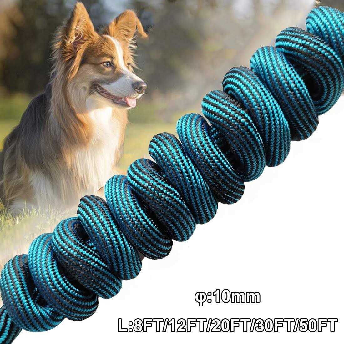BTINESFUL 8ft/12ft/20ft/30ft/50ft Dog Tie-Out Long Rope Dog Leash