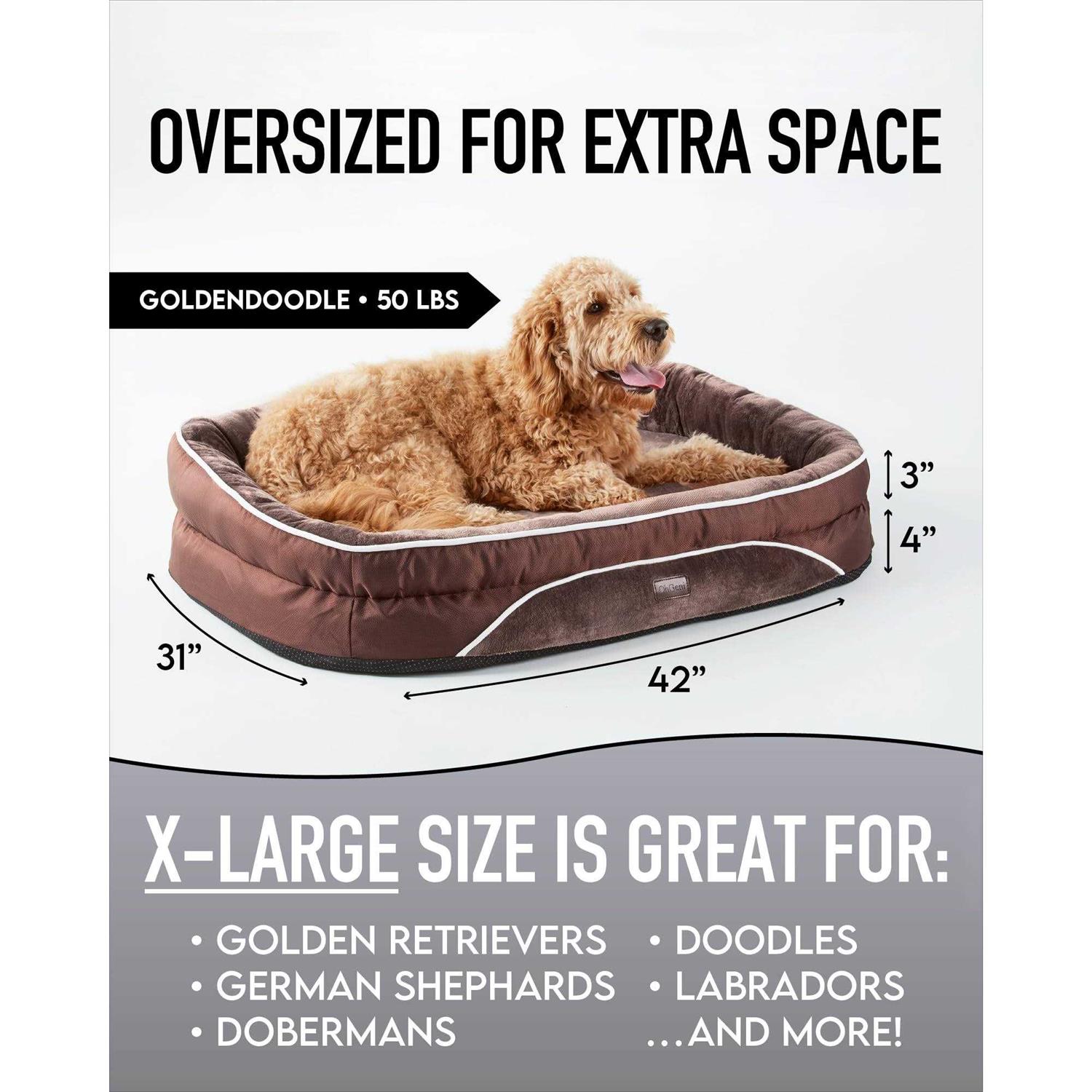 Ohgeni Orthopedic Dog Bed for Large Dogs, Oversized Couch Design with Egg Foam Support, Removable, Machine Washable Plush Cover and Non-slip Bottom