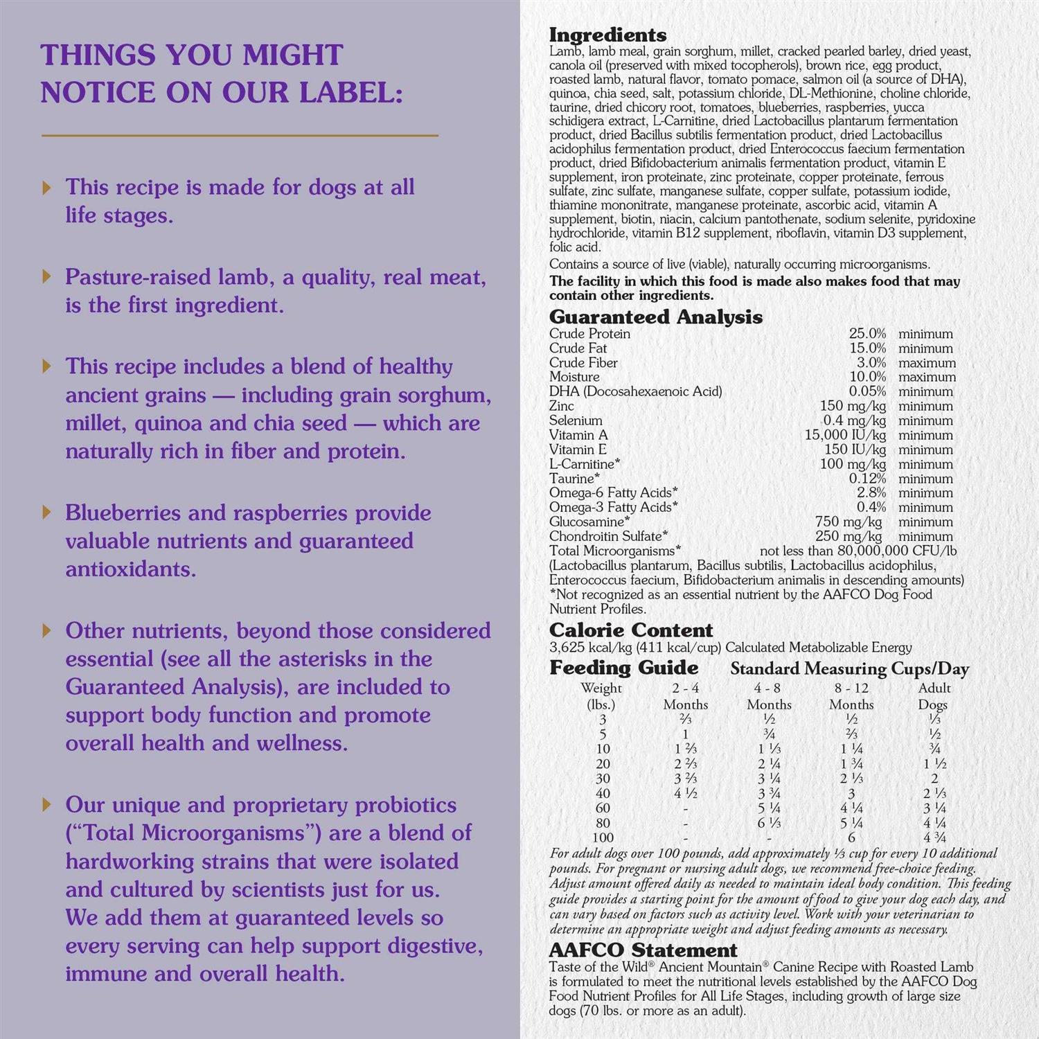 Taste of the Wild Ancient Mountain with Roasted Lamb Dog Food