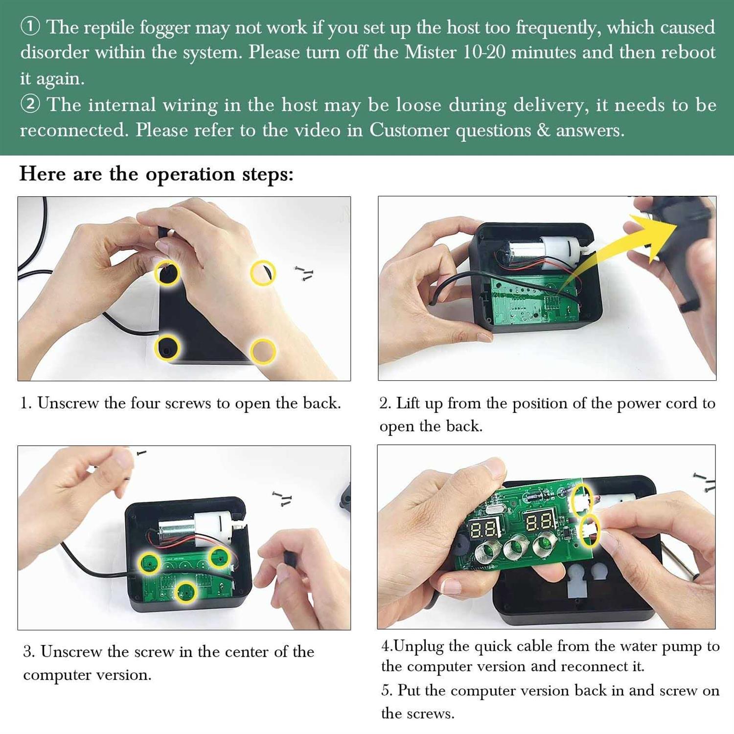 MYGIIKAKA Reptile Fogger Automatic Reptile Mister Fogger for Terrarium
