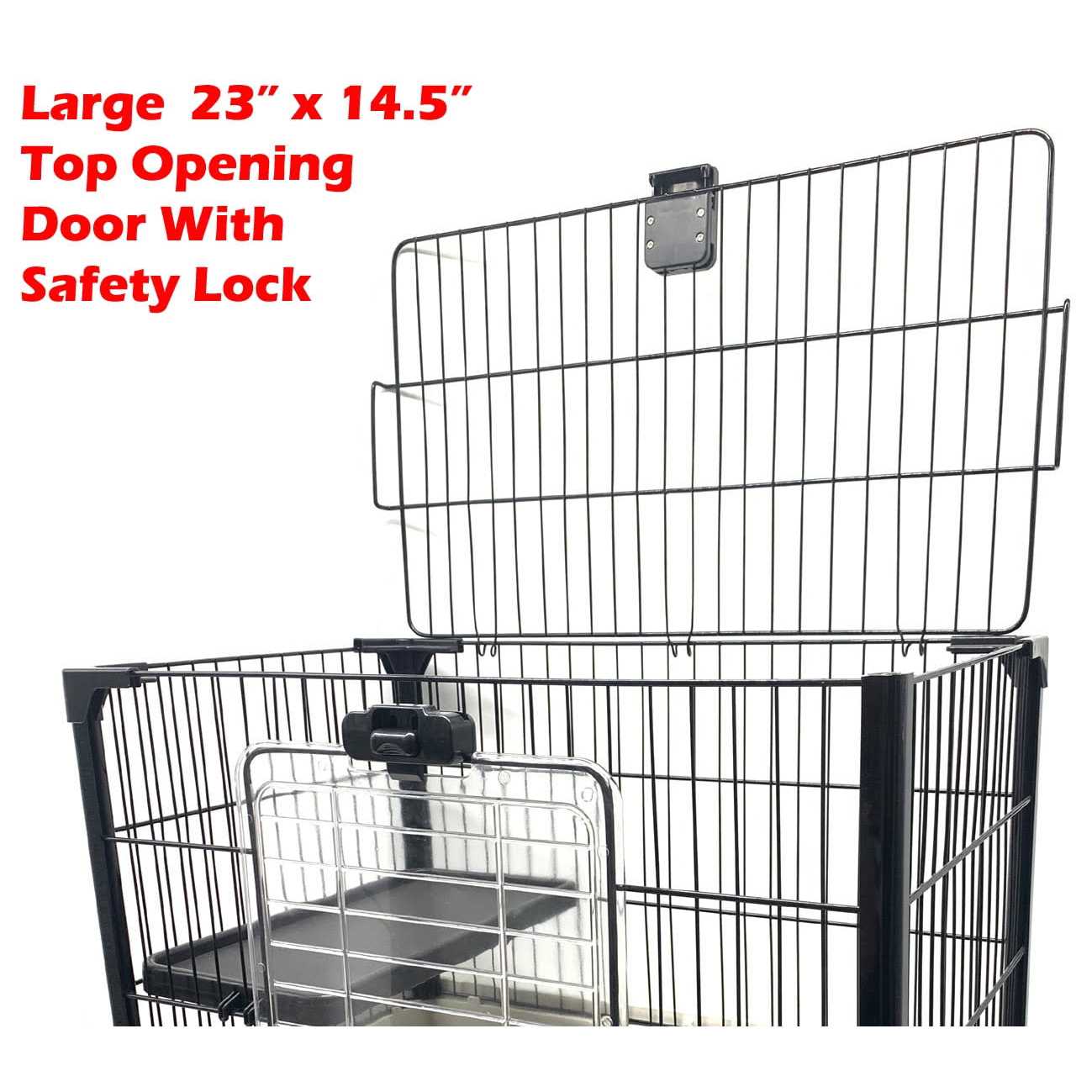 2-levels Indoor Outdoor Durable Small Animal Pet Cage for Guinea Pig Ferret Chinchilla Cat Playpen Rabbit Hutch with Solid Platform & Ramp Leakproof