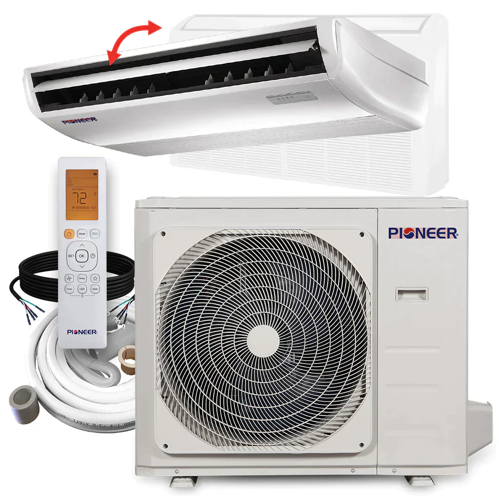 Pioneer® 36,000 BTU 17 SEER Floor/Ceiling Mini-Split Air Conditioner Heat Pump System with 25 ft. Line Sets, UYB036GMFILCBD-25
