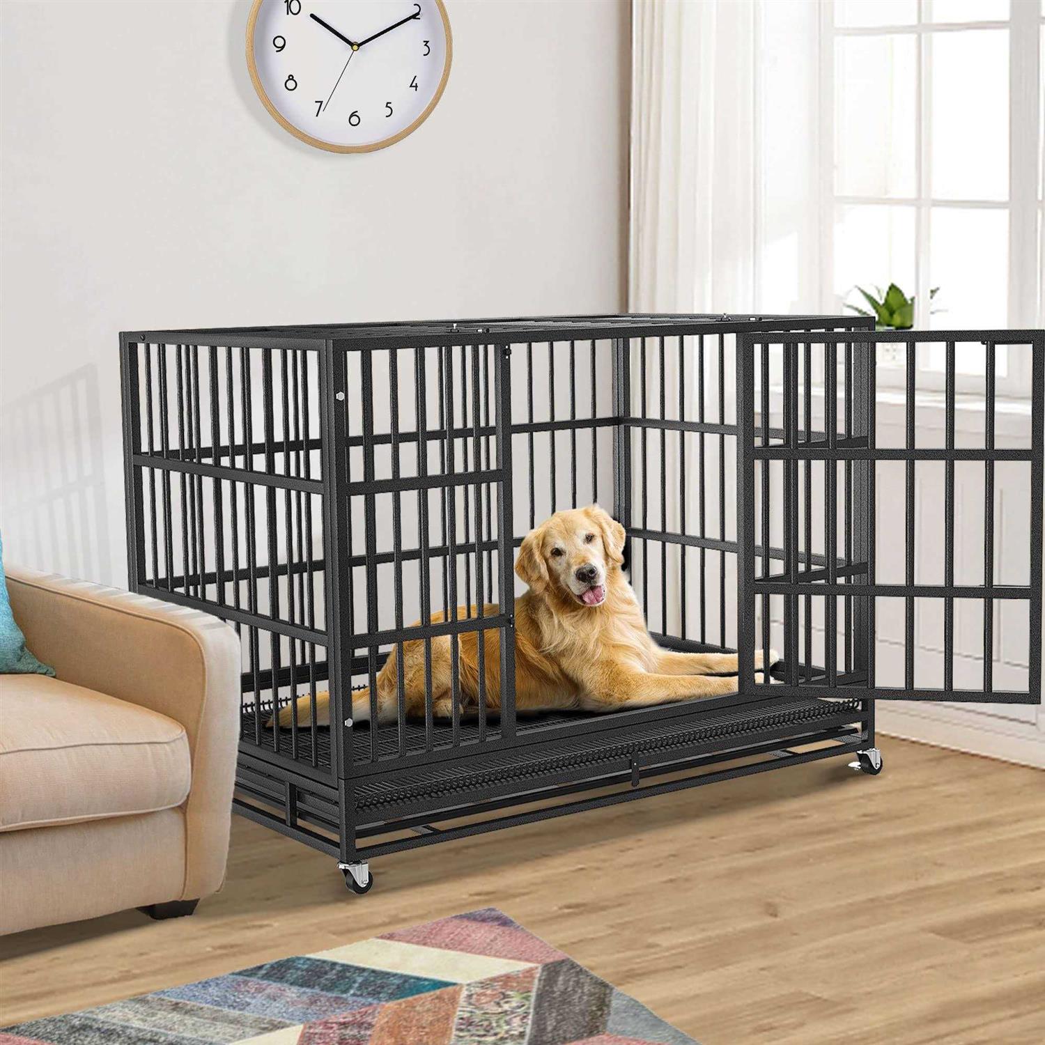Boldbone 48/38 inch Heavy Duty Dog Crate for Large Dogs Dog Kennels and Metal Wire Cages