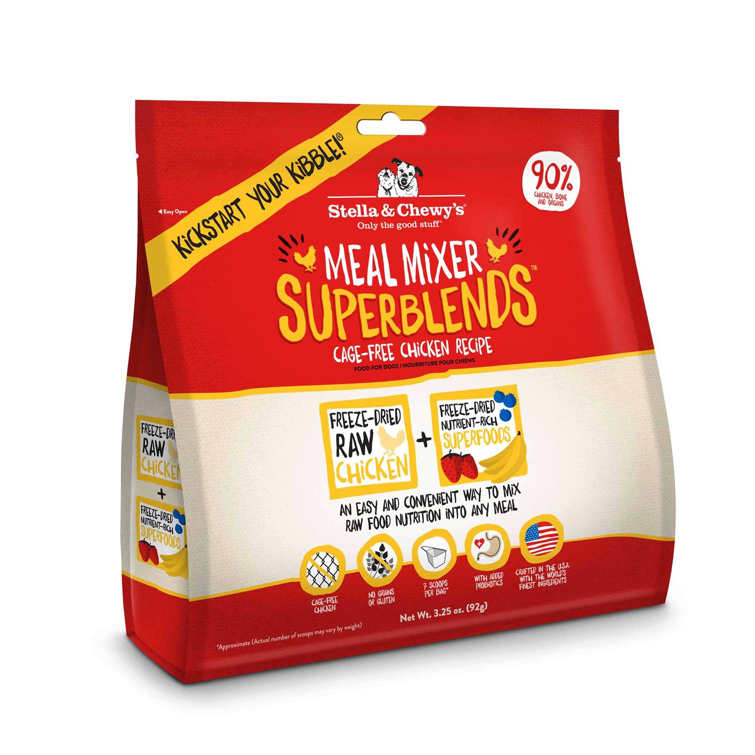 Stella & Chewy’s Freeze-Dried Dog Food Meal Mixer Superblends Cage-Free Chicken Recipe
