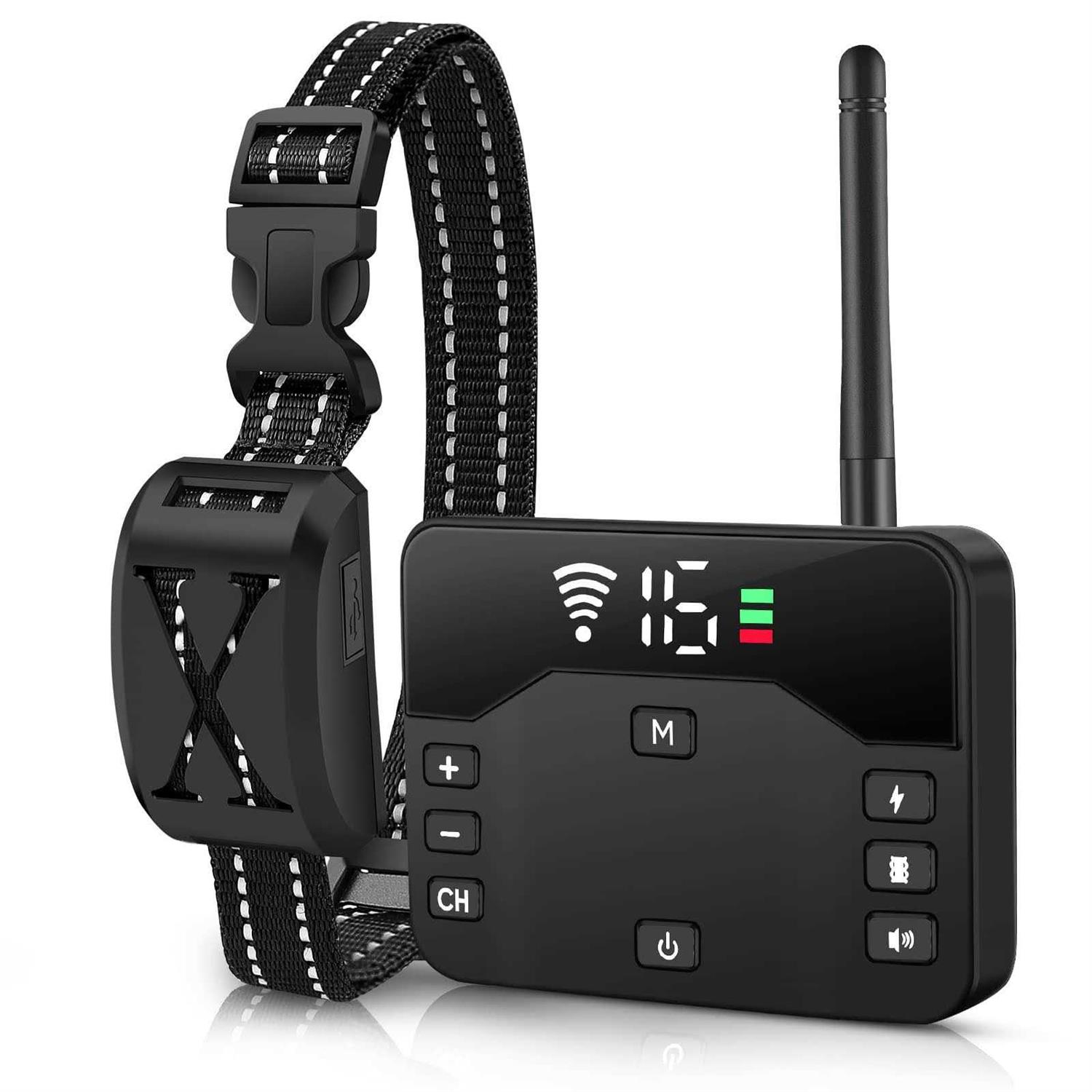 BHCEY Wireless Dog Fence,2023 Wireless Boundary Containment System,2-in-1 Electric Dog Fence & Remote Training Collar,Adjustable Vibration & Shock,IP65