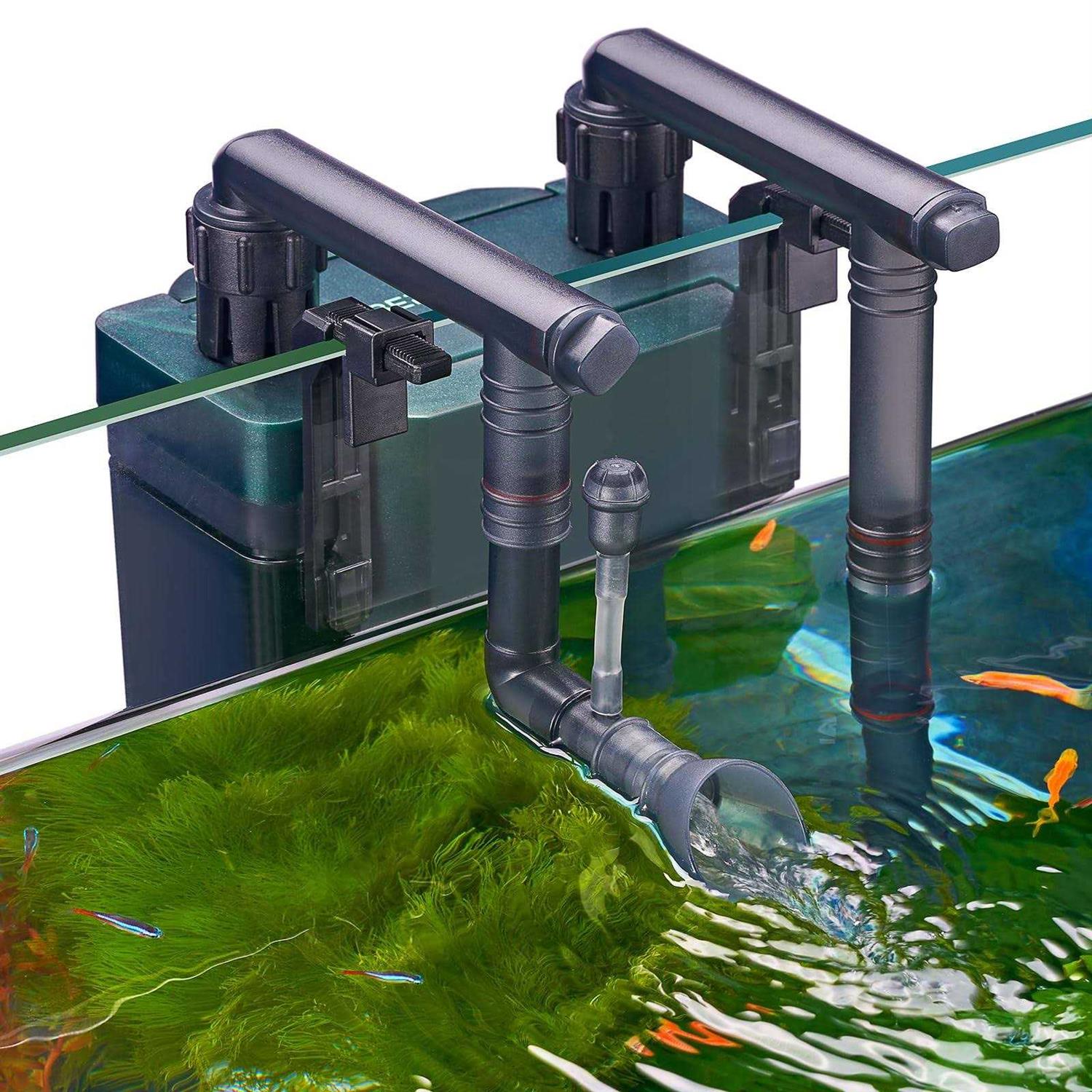 Berzfasa 180GPH Hand on Filter for Aquariums,20-40 Gallon,Silent Multi-Stage Filtration for Fish Tank,Or Ultra-Low Water Level Turtle Tank,Increase