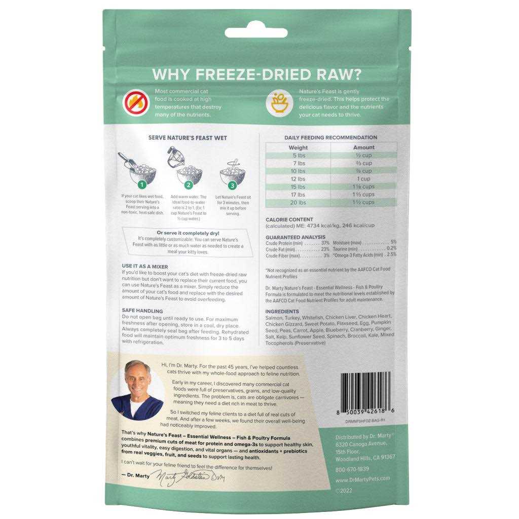 Dr. Marty Nature’s Feast Essential Wellness Fish & Poultry Freeze Dried Raw Cat Food