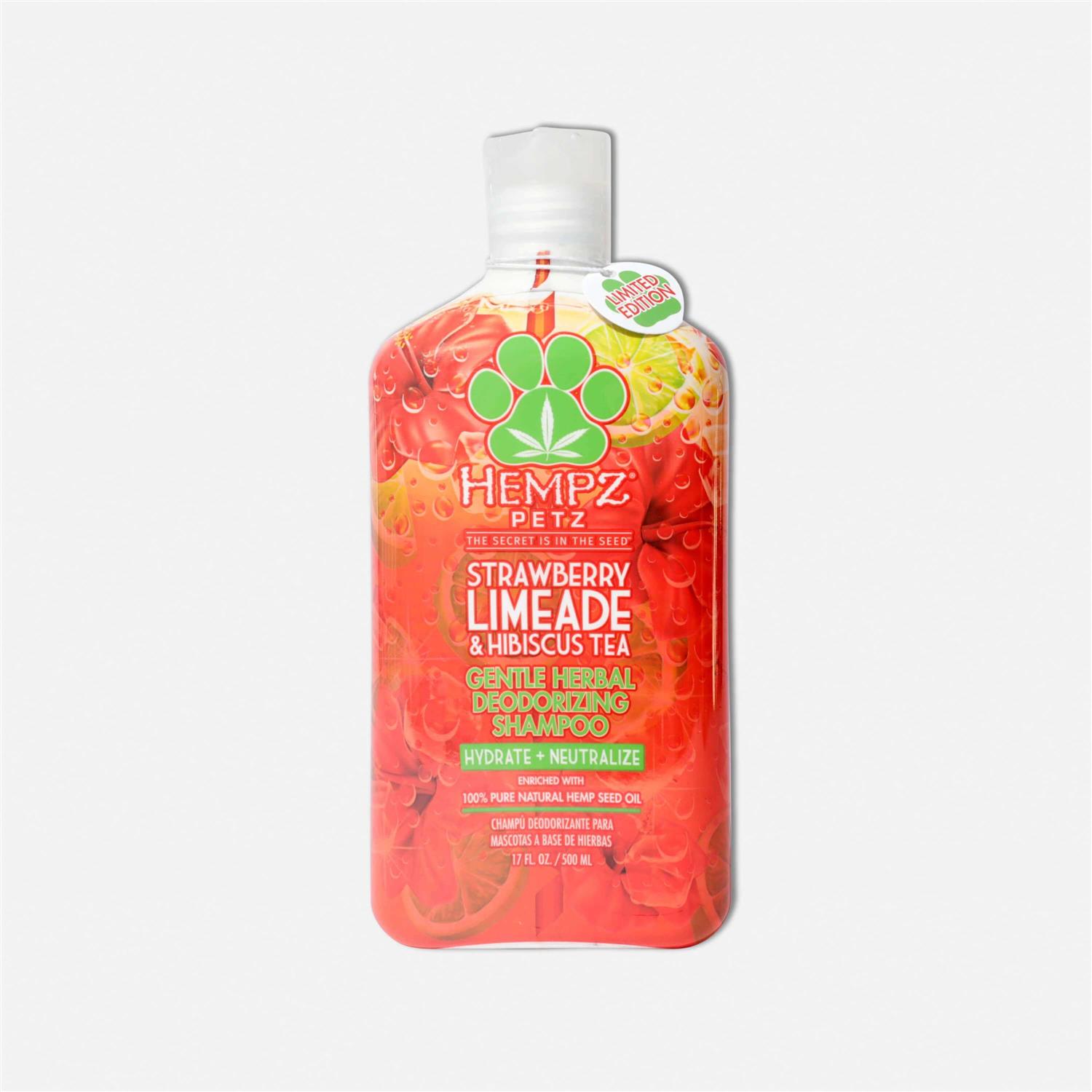 Hempz Petz Strawberry Limeade & Hibiscus Herbal Gentle & Deodorizing Shampoo with 100% pure hemp seed oil
