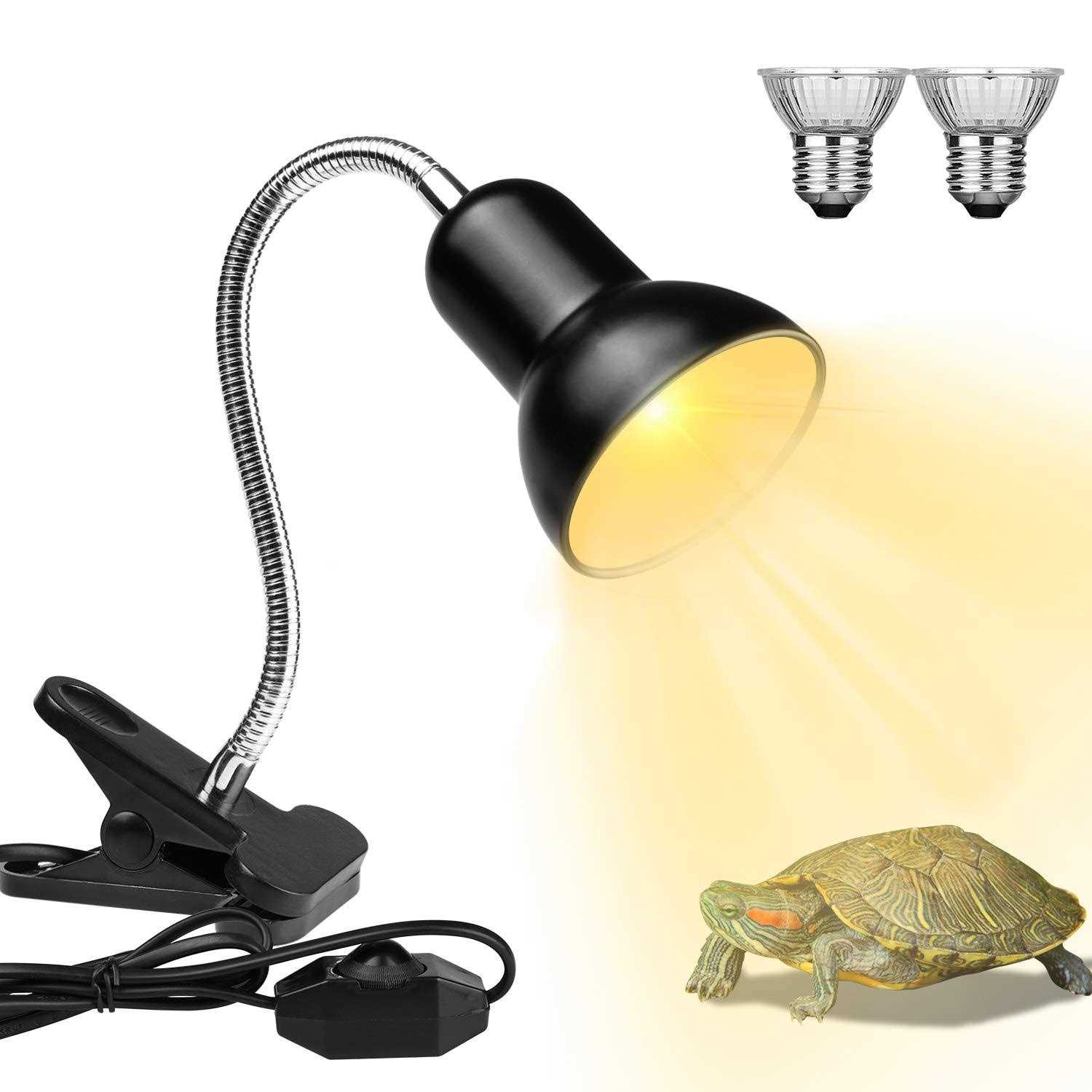 Dallfoll Reptile Heat Lamps Turtle Lamp Uva/UVB Turtle Aquarium Tank Heating Lamps with Clamp