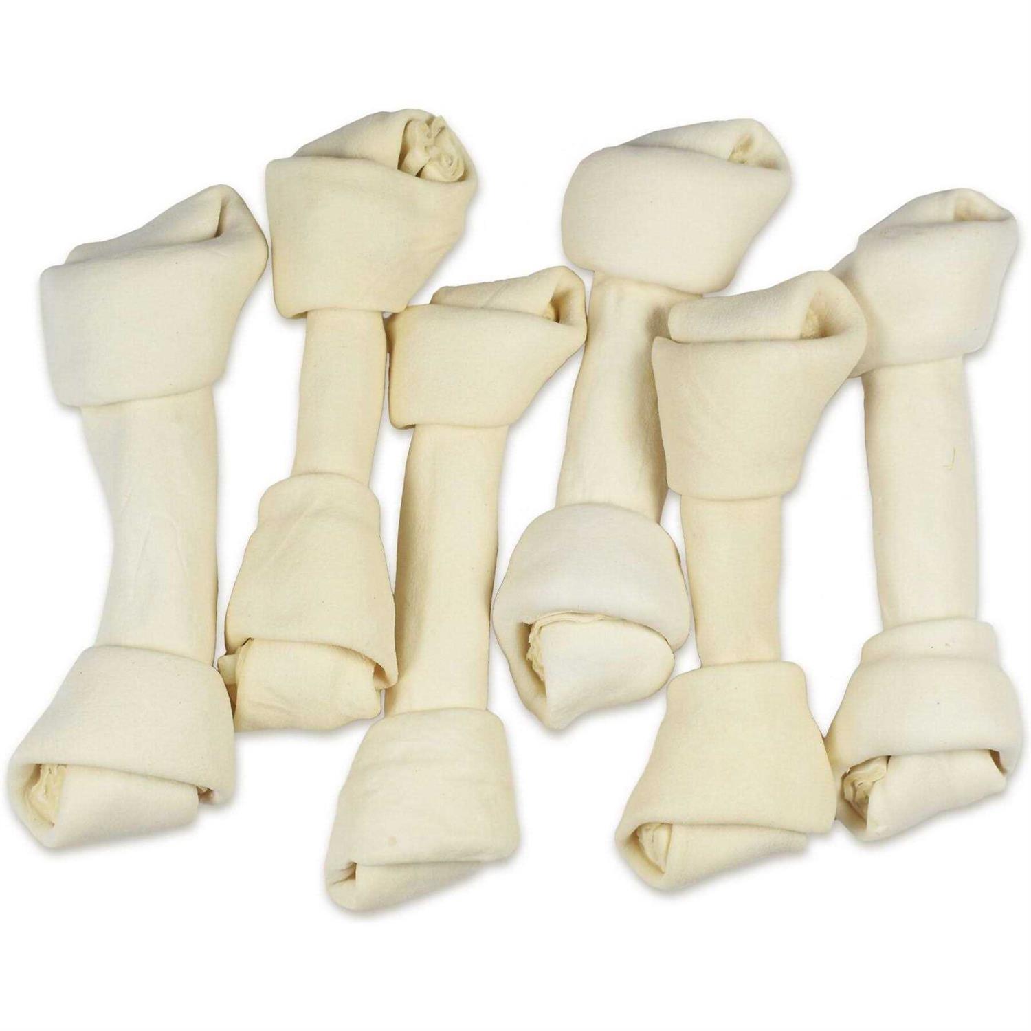 Hotspot Pets Natural White Knotted Rawhide Bone Dog Chew Treats