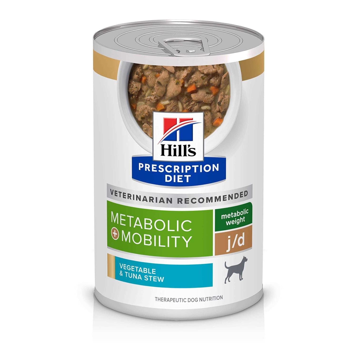 Hill’s Prescription Diet Metabolic + Mobility Weight + Joint Vegetable & Tuna Stew Canned Dog Food