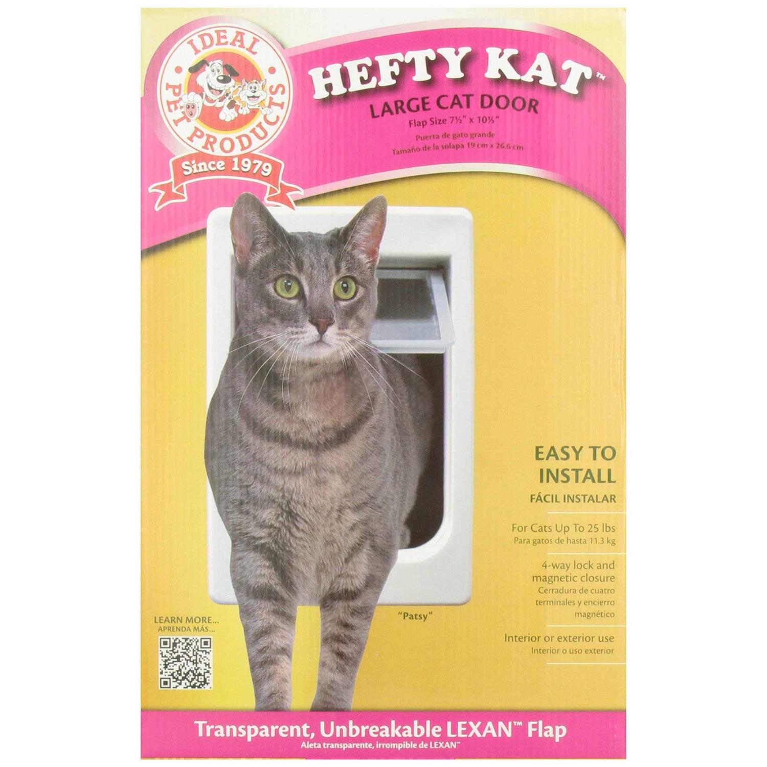 Ideal Pet ChubbyKat Cat Door Large White 1.18 x 9.5 x 14.50
