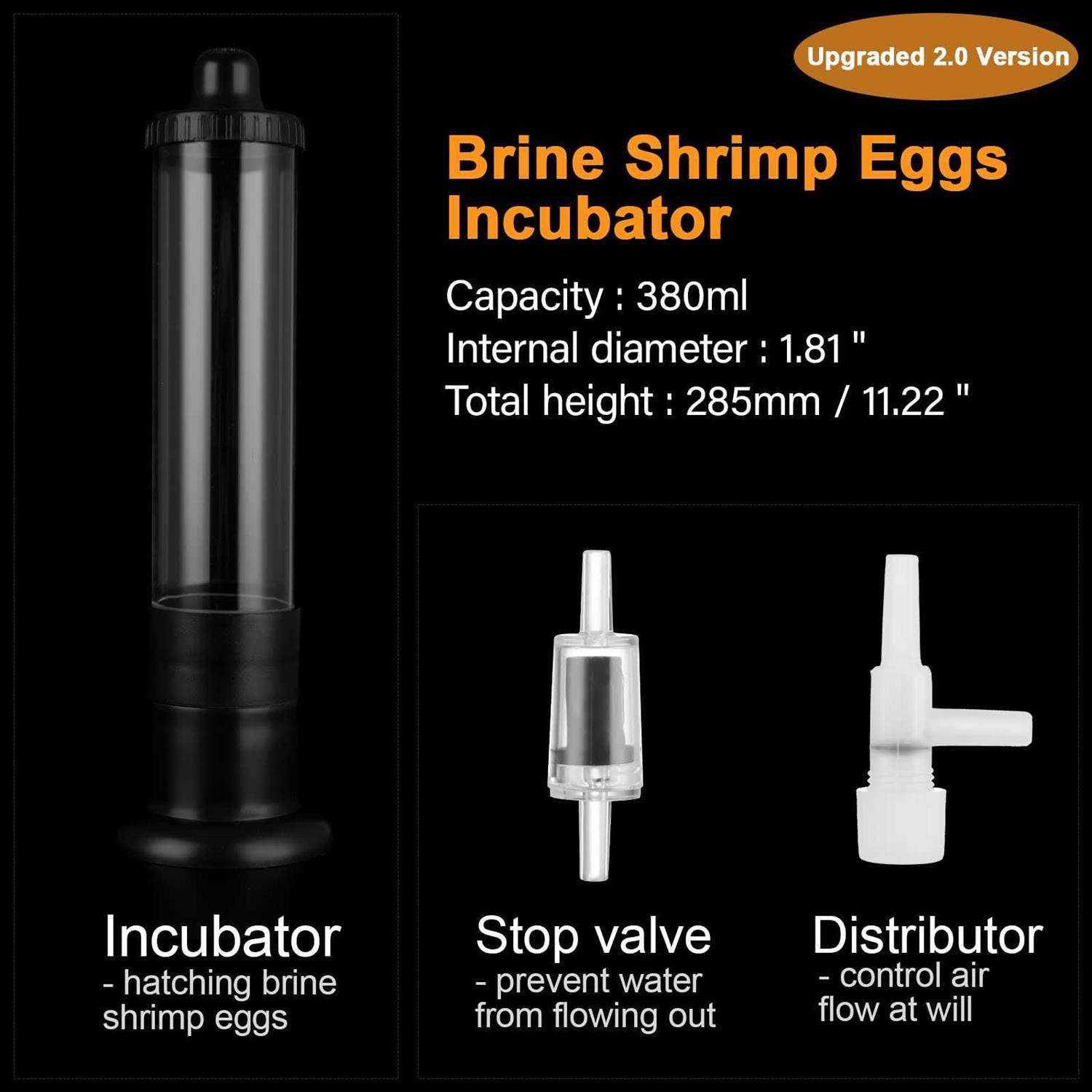 Brine Shrimp Eggs Incubator Hatchery Artemia Eggs Hatchery Kit Fish Tank Hatch Tool for Aquarium Brine Shrimp Eggs
