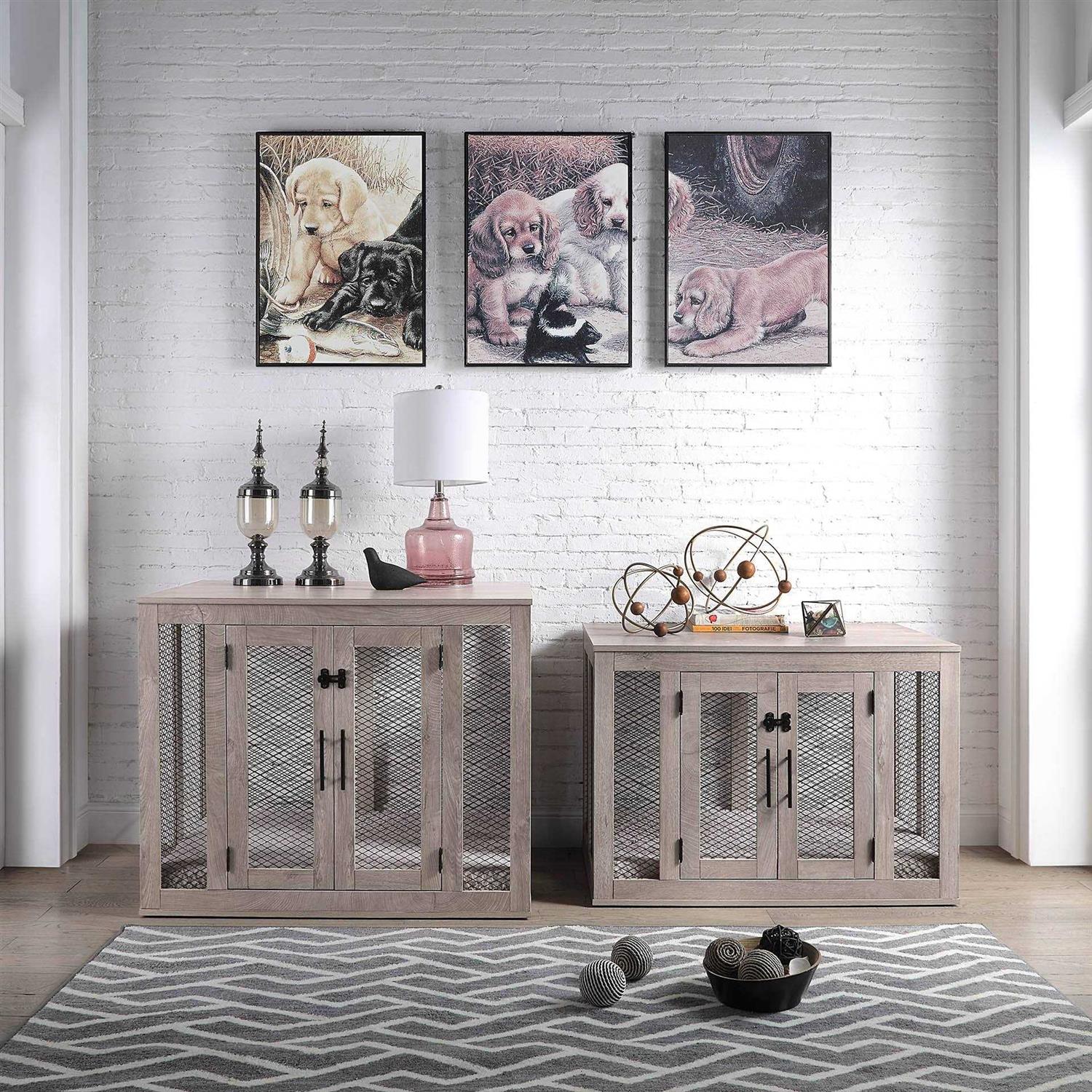 Unipaws Dog Crate with Cushion and Tray